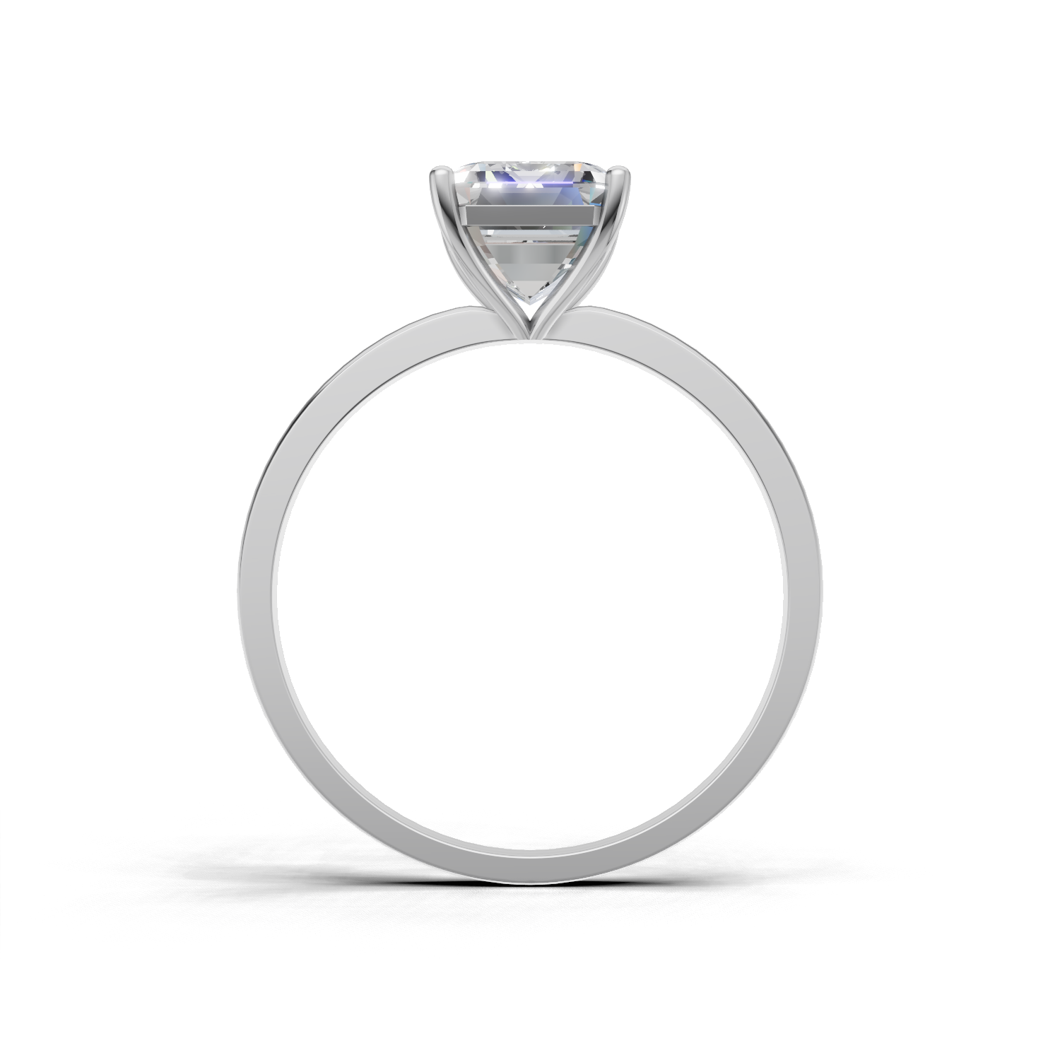 Ring Emerald Solitaire 18k White Gold 2ct