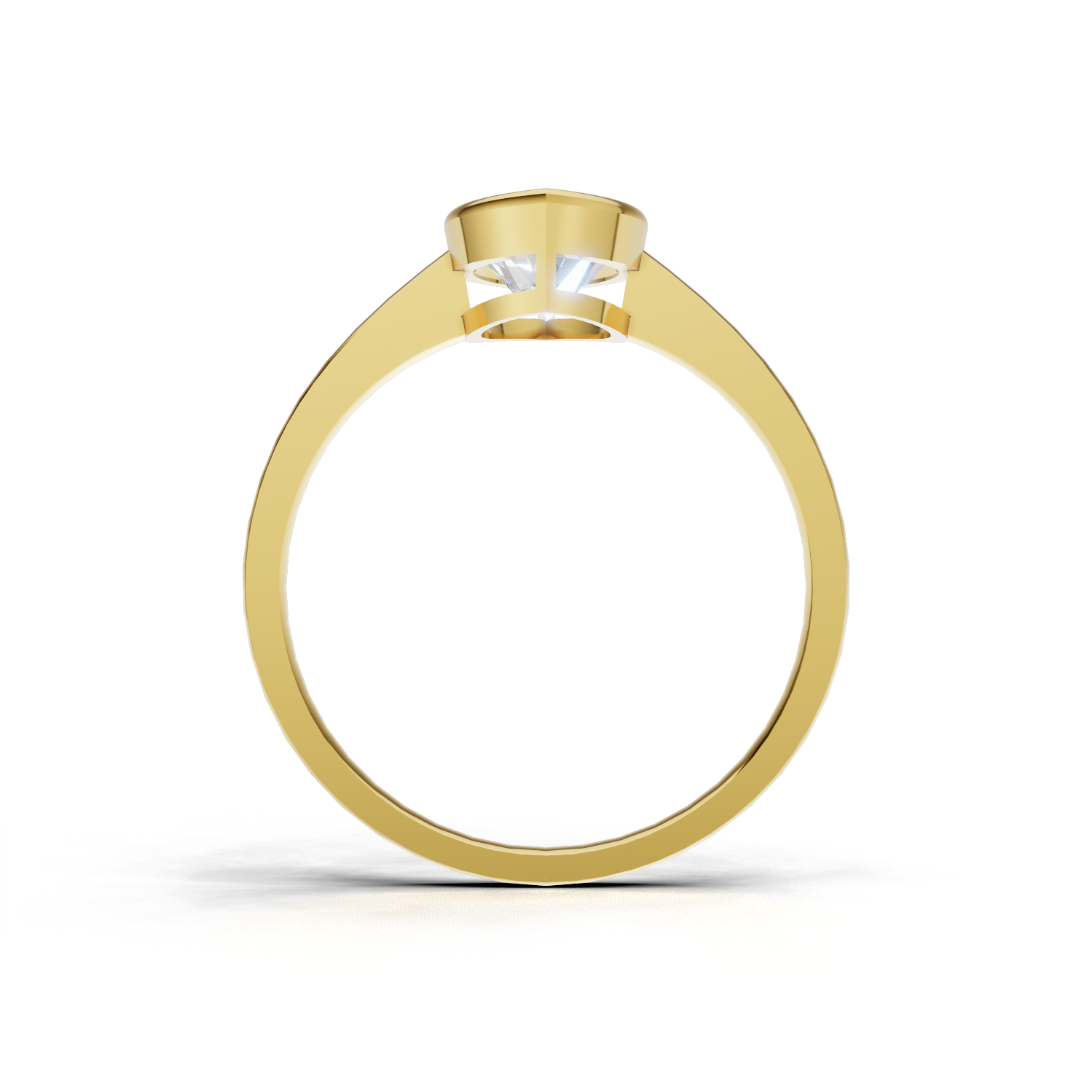 Ring Marquise Bezel 18k Yellow Gold 1ct