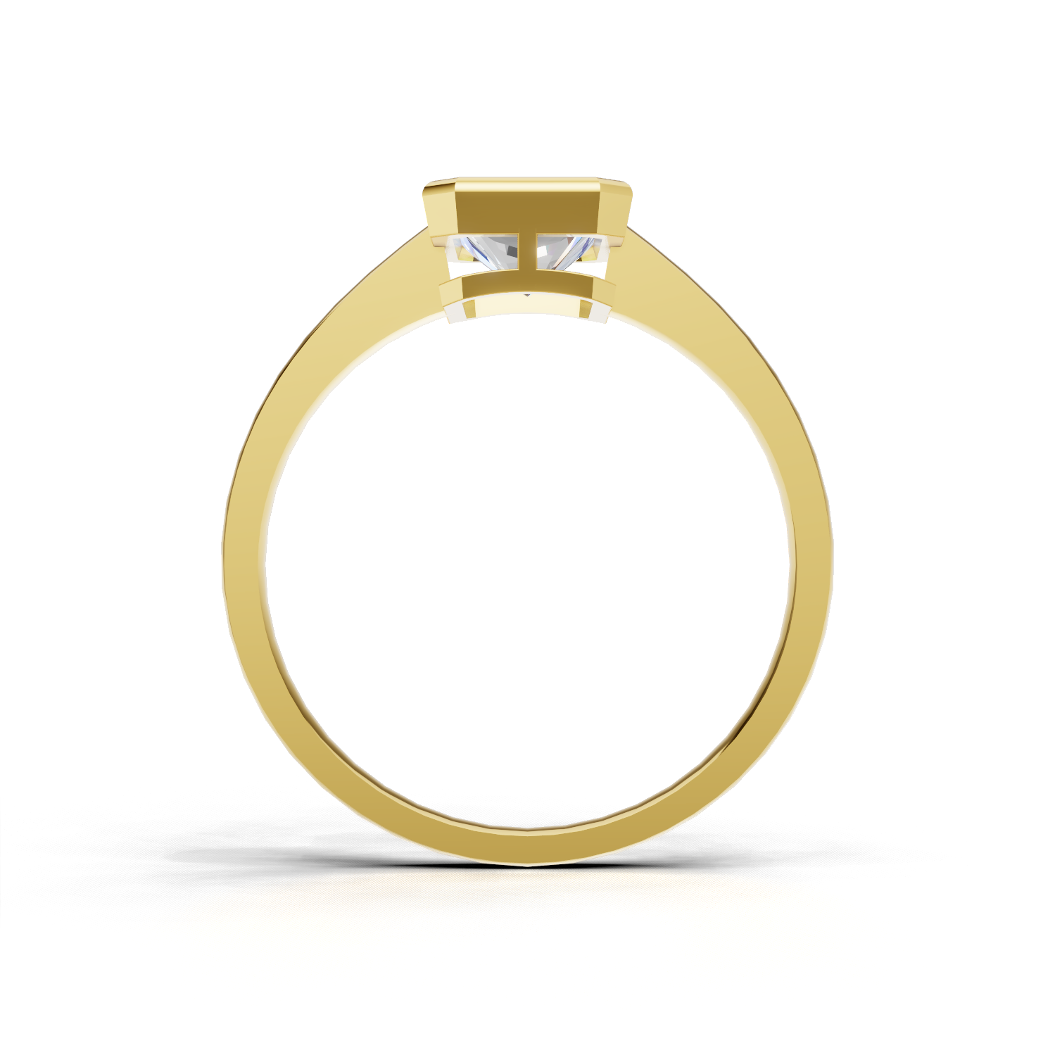Ring Radiant Bezel 18k Yellow Gold 1ct