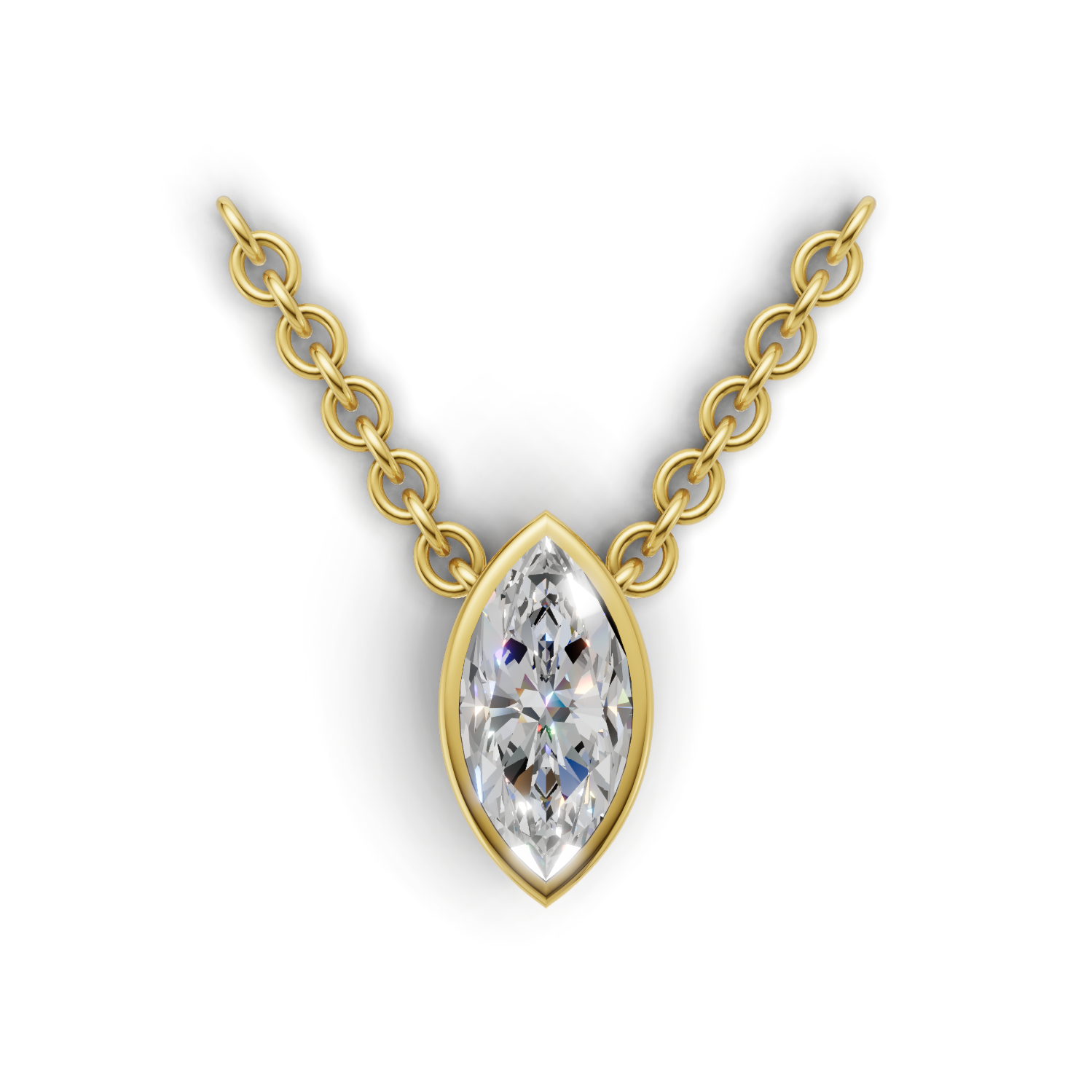 Pendant Marquise Bezel 18k Yellow Gold 1ct