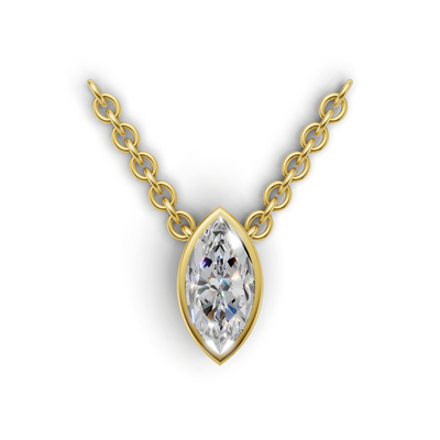 Pendant Marquise Bezel 18k Yellow Gold 1ct