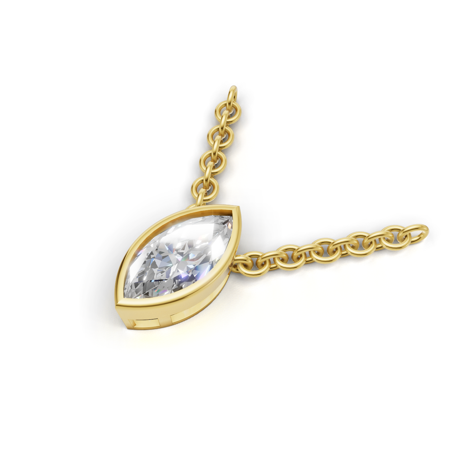 Pendant Marquise Bezel 18k Yellow Gold 1ct