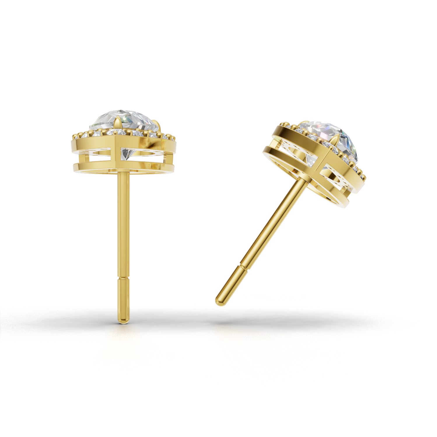 Pierce Pear Halo 18k Yellow Gold 1ct