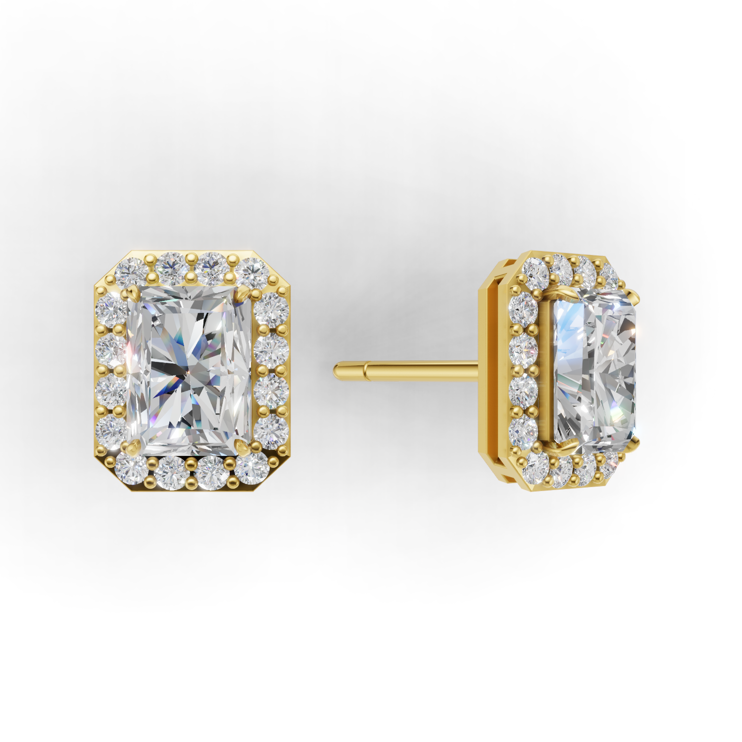 Pierce Radiant Halo 18k Yellow Gold 1ct