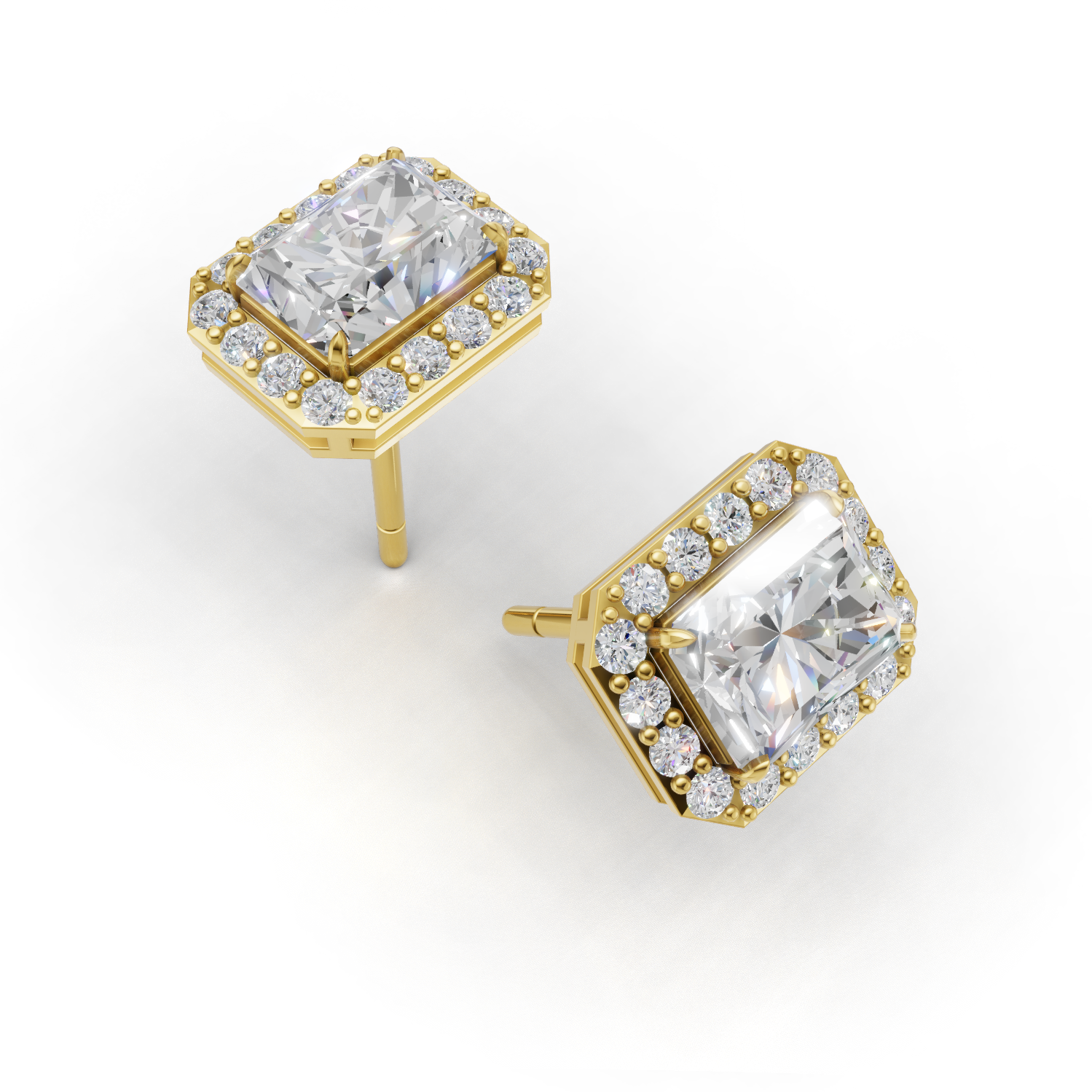 Pierce Radiant Halo 18k Yellow Gold 1ct