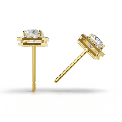 Pierce Radiant Halo 18k Yellow Gold 1ct