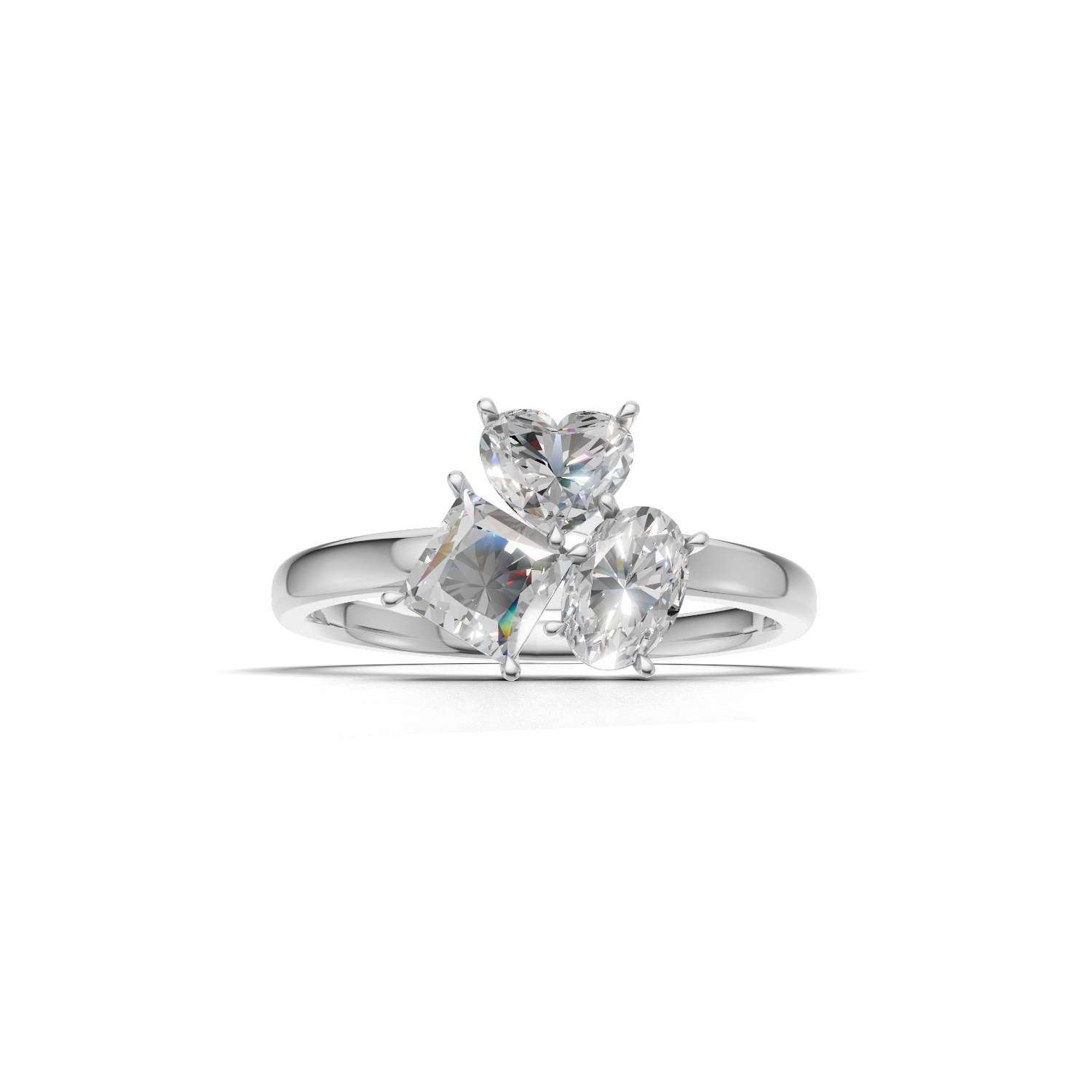 Cluster Ring Normal 18k White Gold 1ct