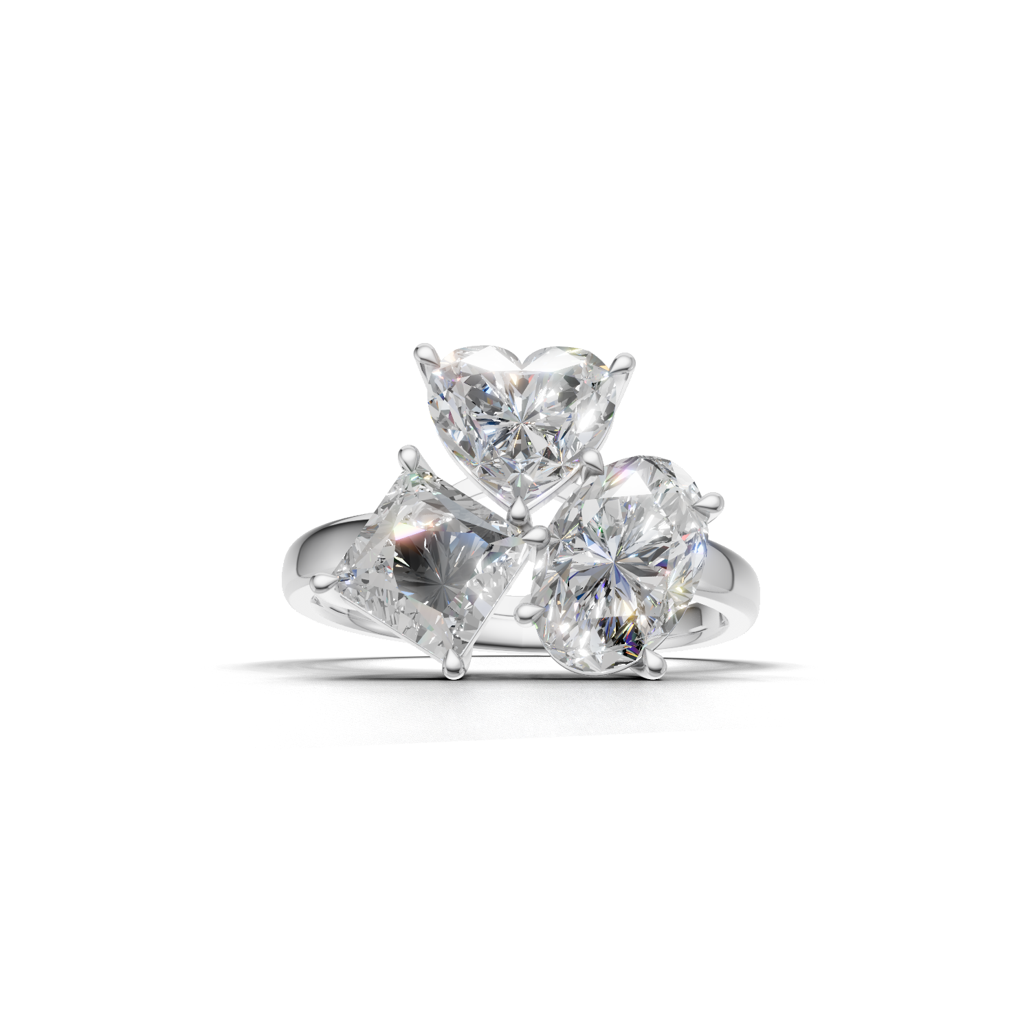 Cluster Ring Normal 18k White Gold 3ct