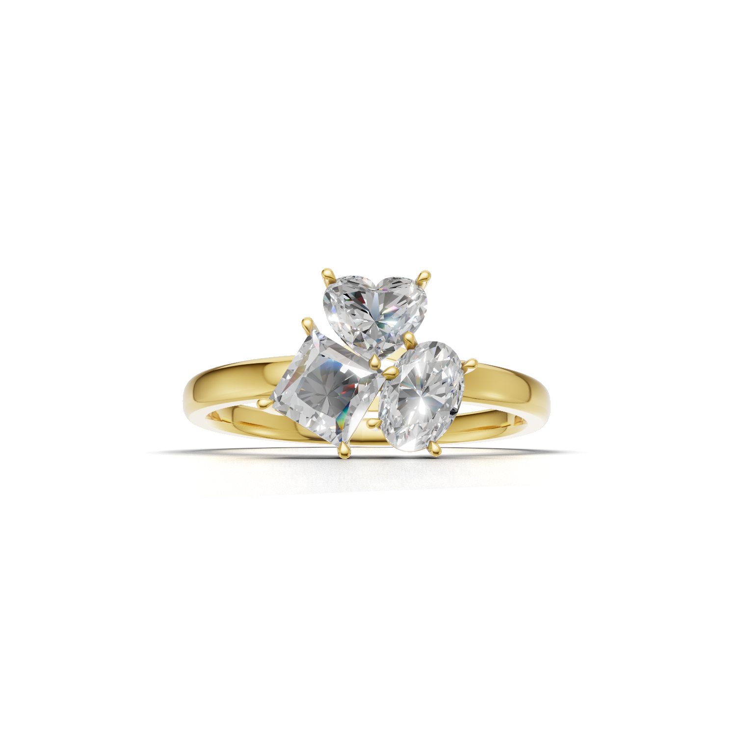 Cluster Ring Normal 18k Yellow Gold 1ct