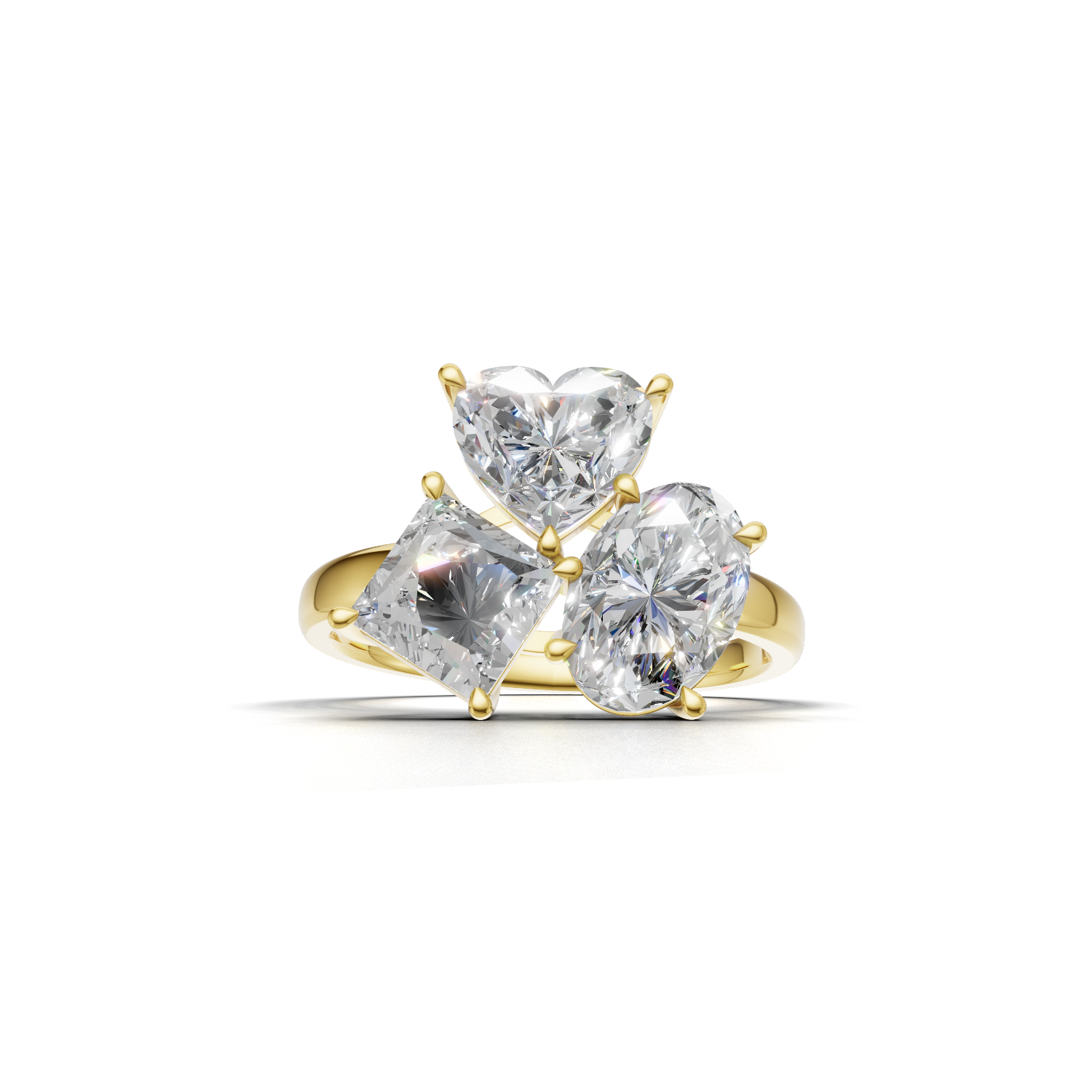 Cluster Ring Normal 18k Yellow Gold 3ct