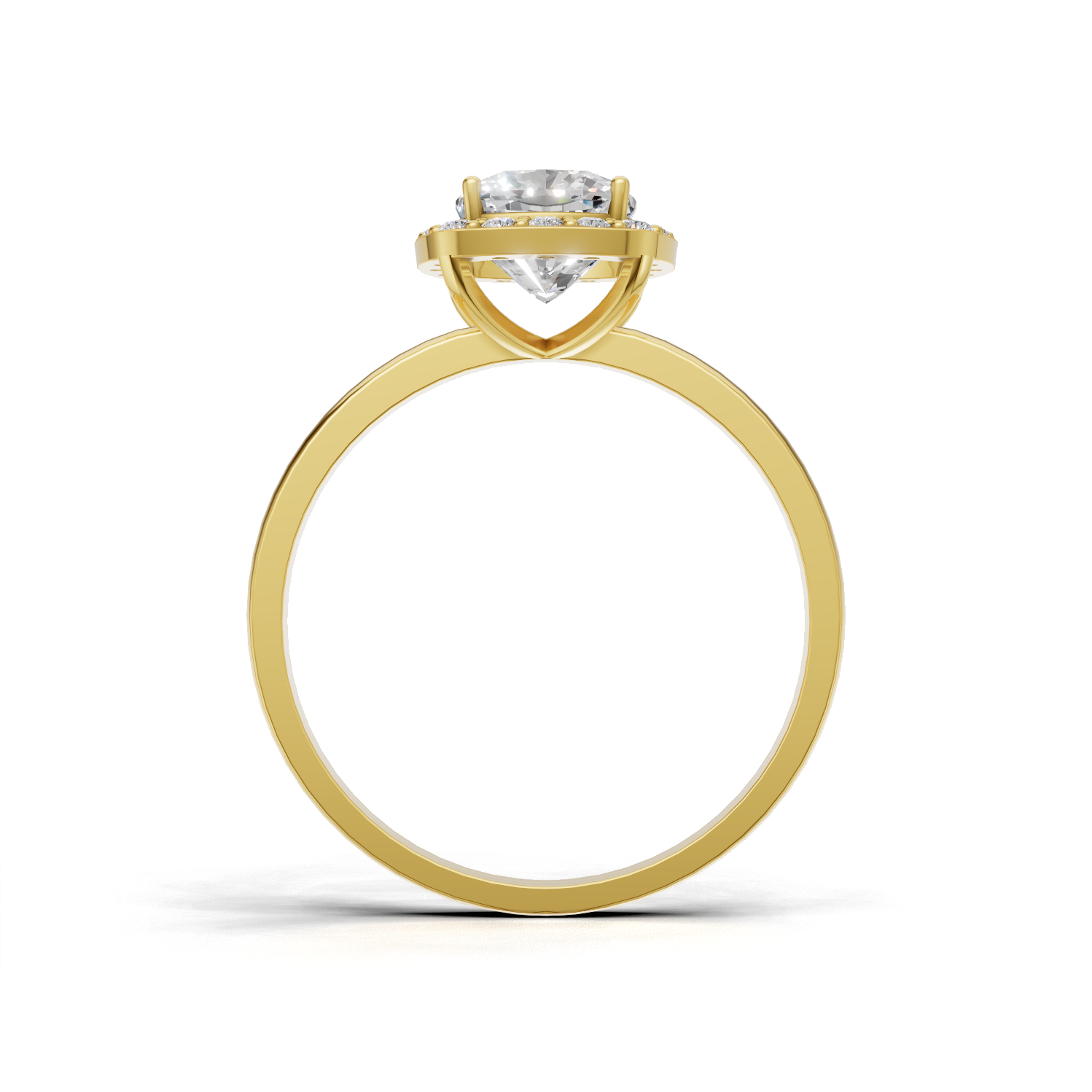 Ring Cushion Halo 18k Yellow Gold 1ct
