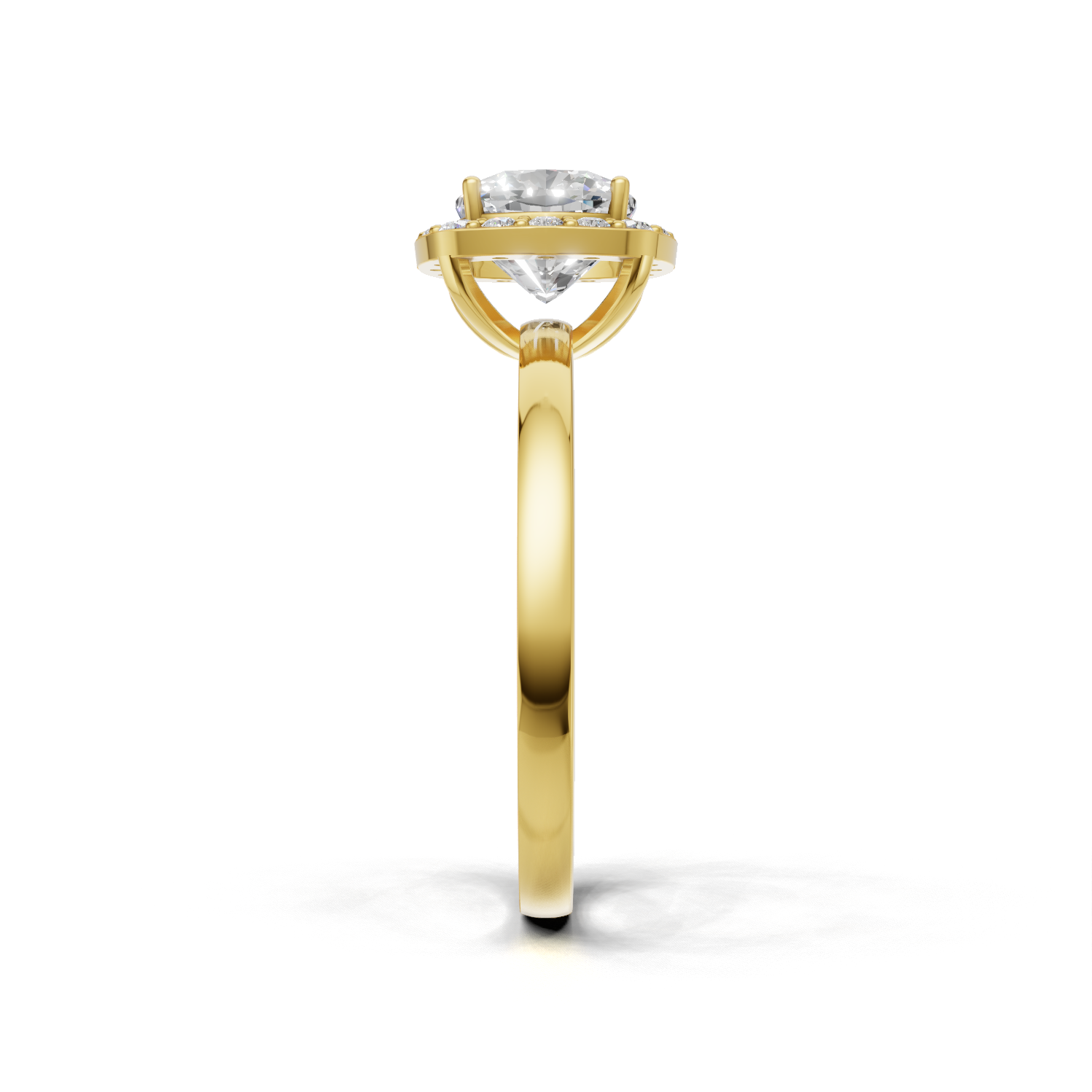 Ring Cushion Halo 18k Yellow Gold 1ct