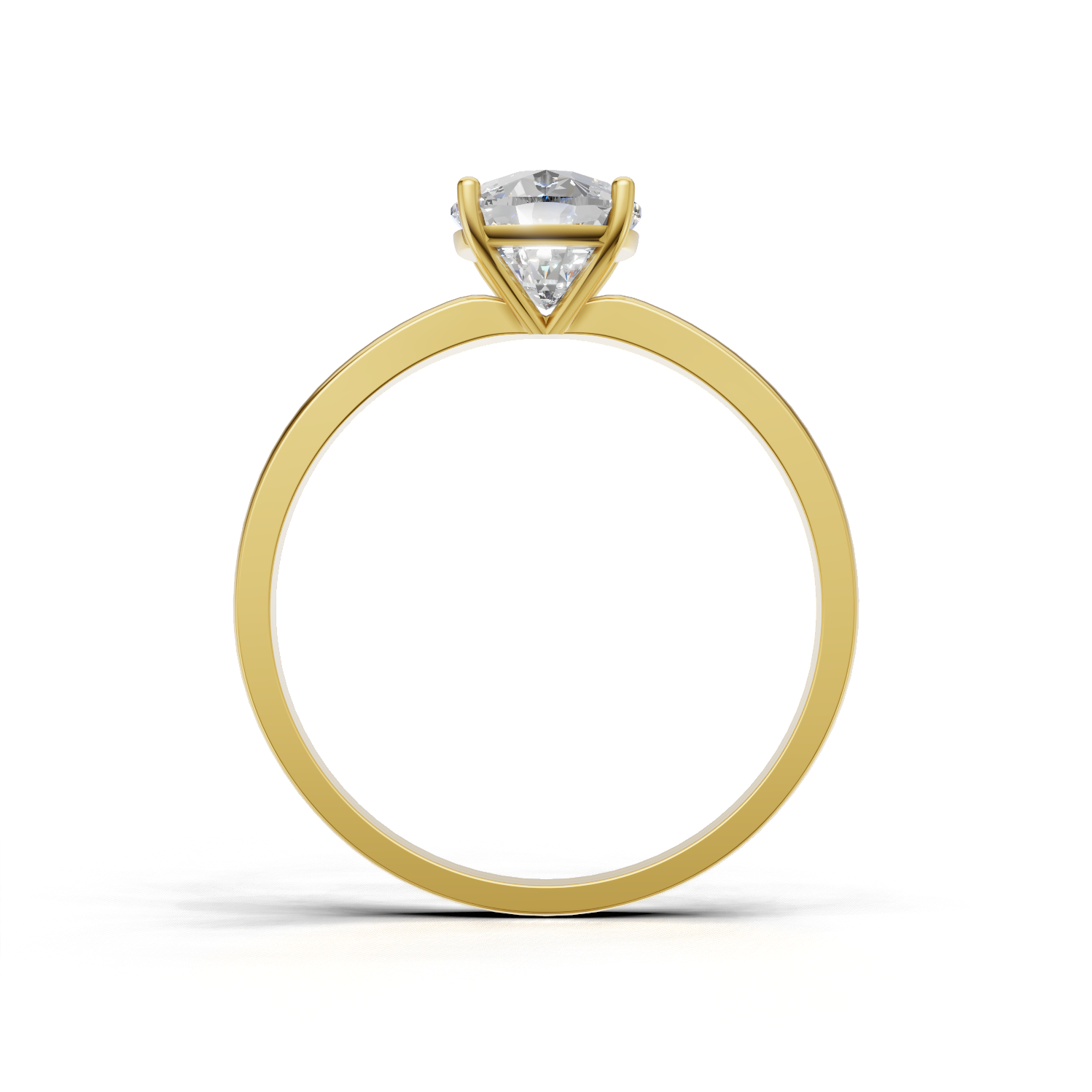 Ring Cushion Solitaire 18k Yellow Gold 1ct