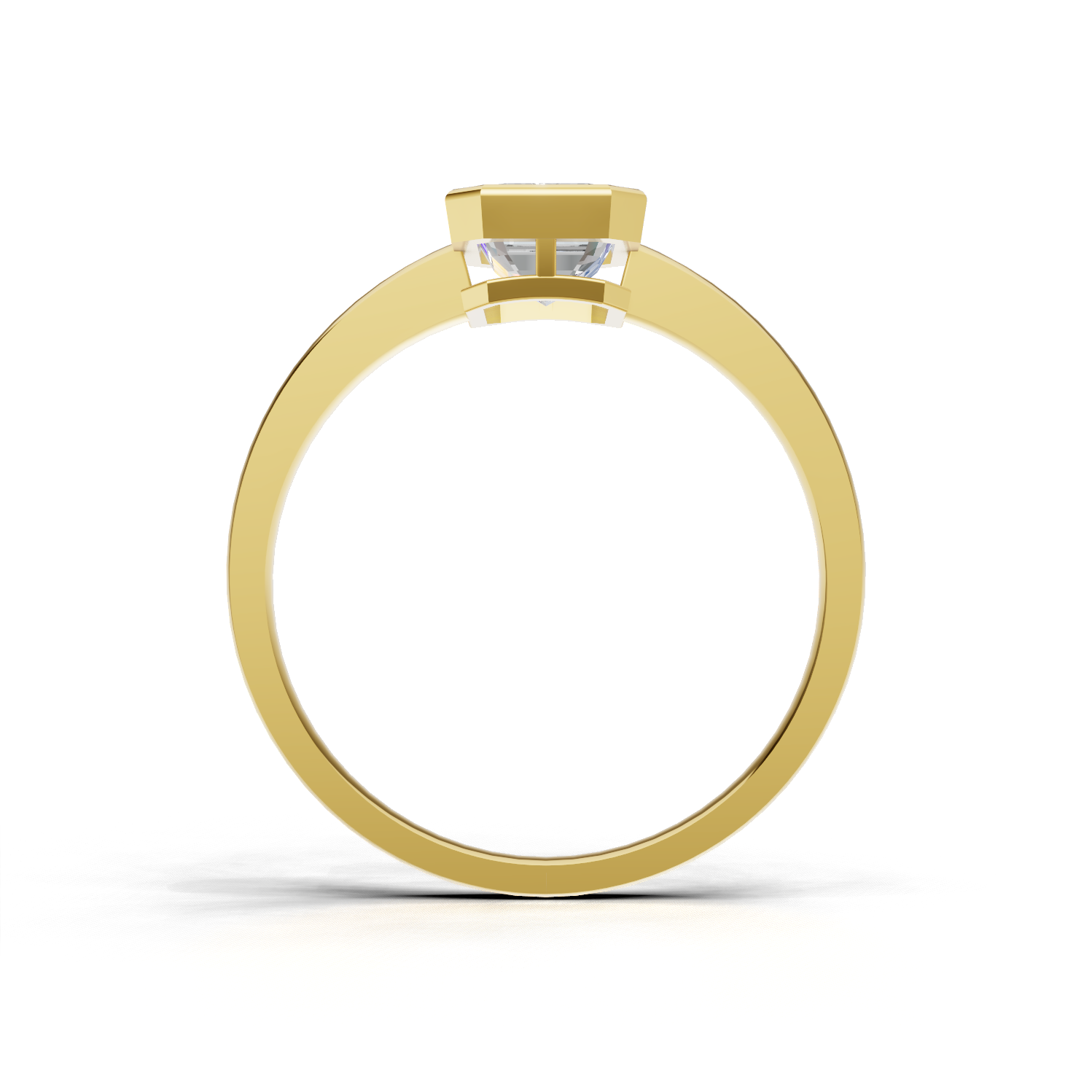 Ring Emerald Bezel 18k Yellow Gold 1ct