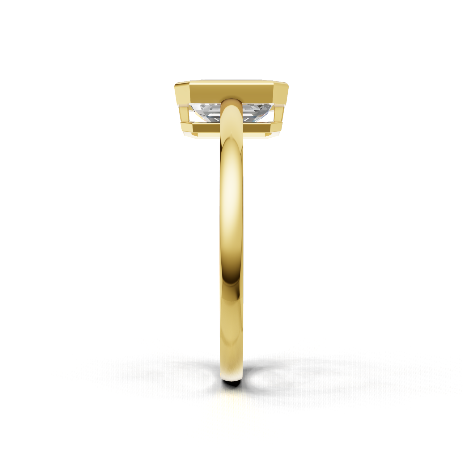 Ring Emerald Bezel 18k Yellow Gold 1ct