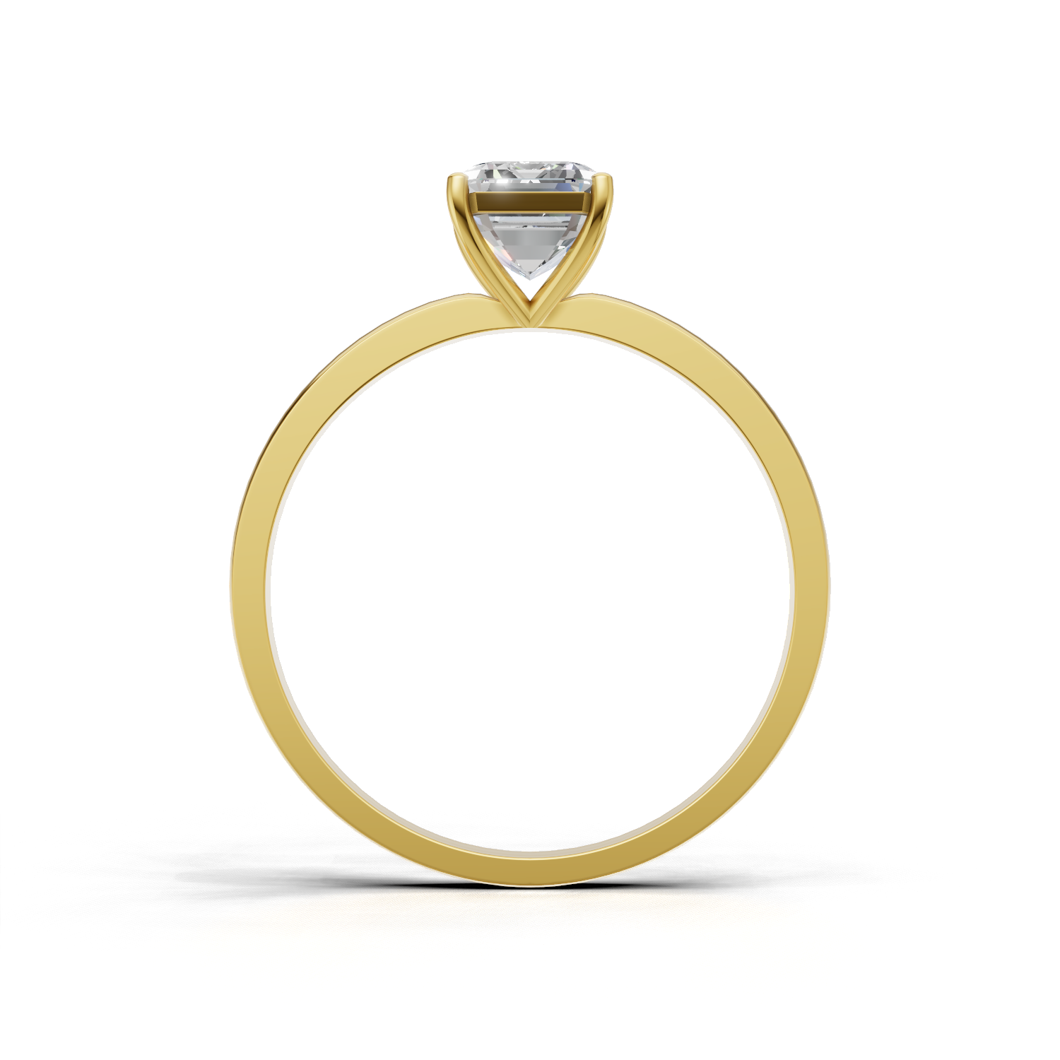 Ring Emerald Solitaire 18k Yellow Gold 1ct