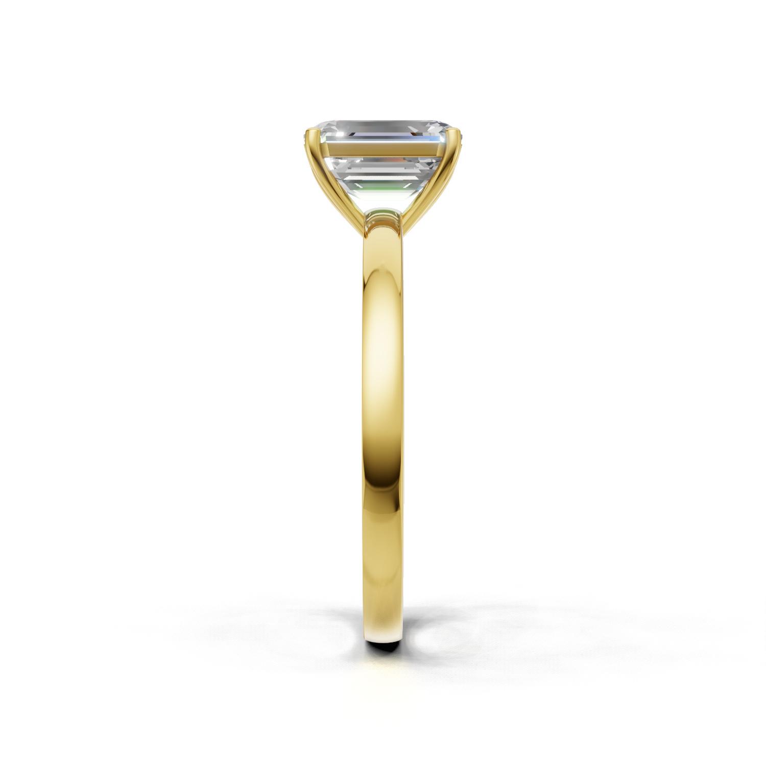 Ring Emerald Solitaire 18k Yellow Gold 1ct