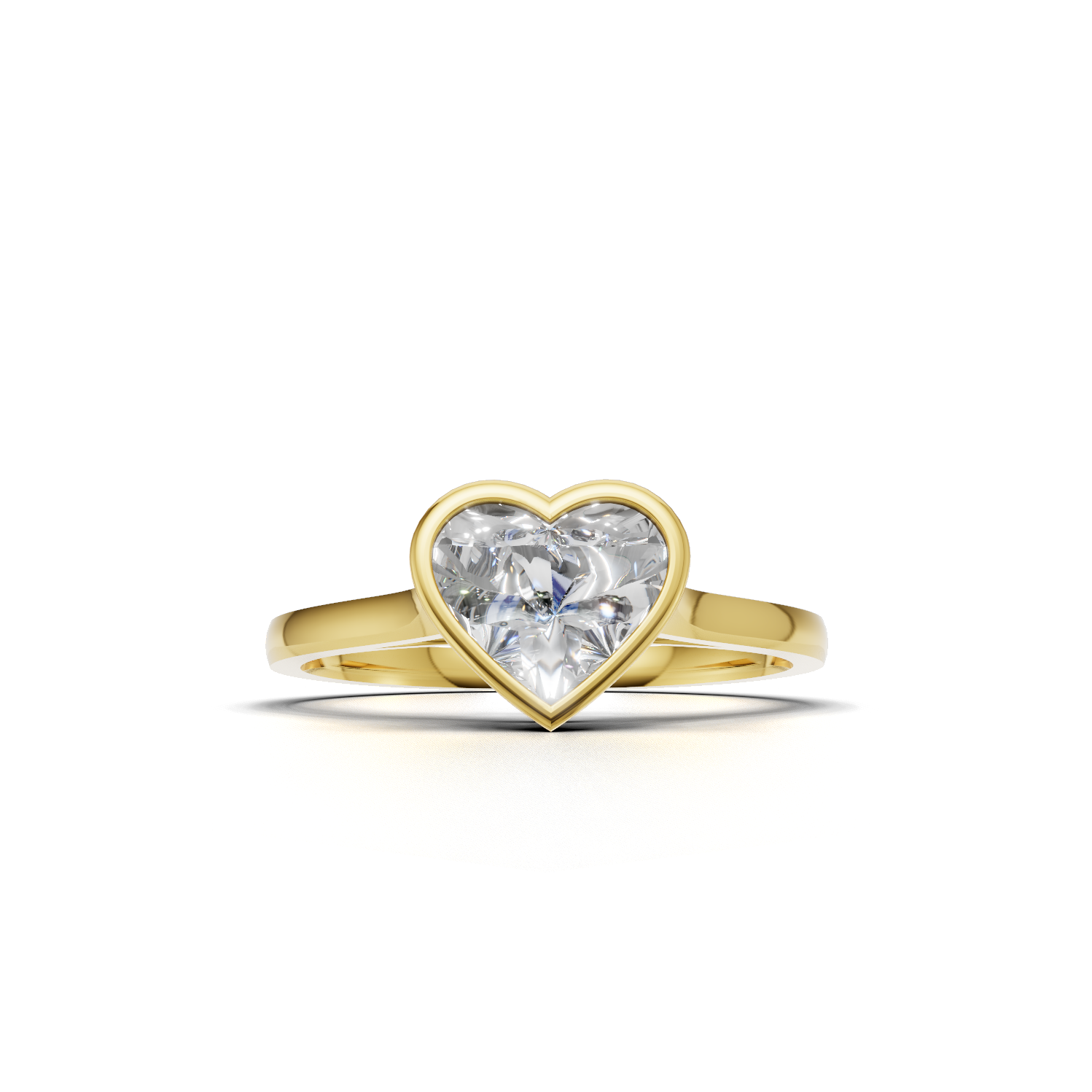 Ring Heart Bezel 18k Yellow Gold 1ct