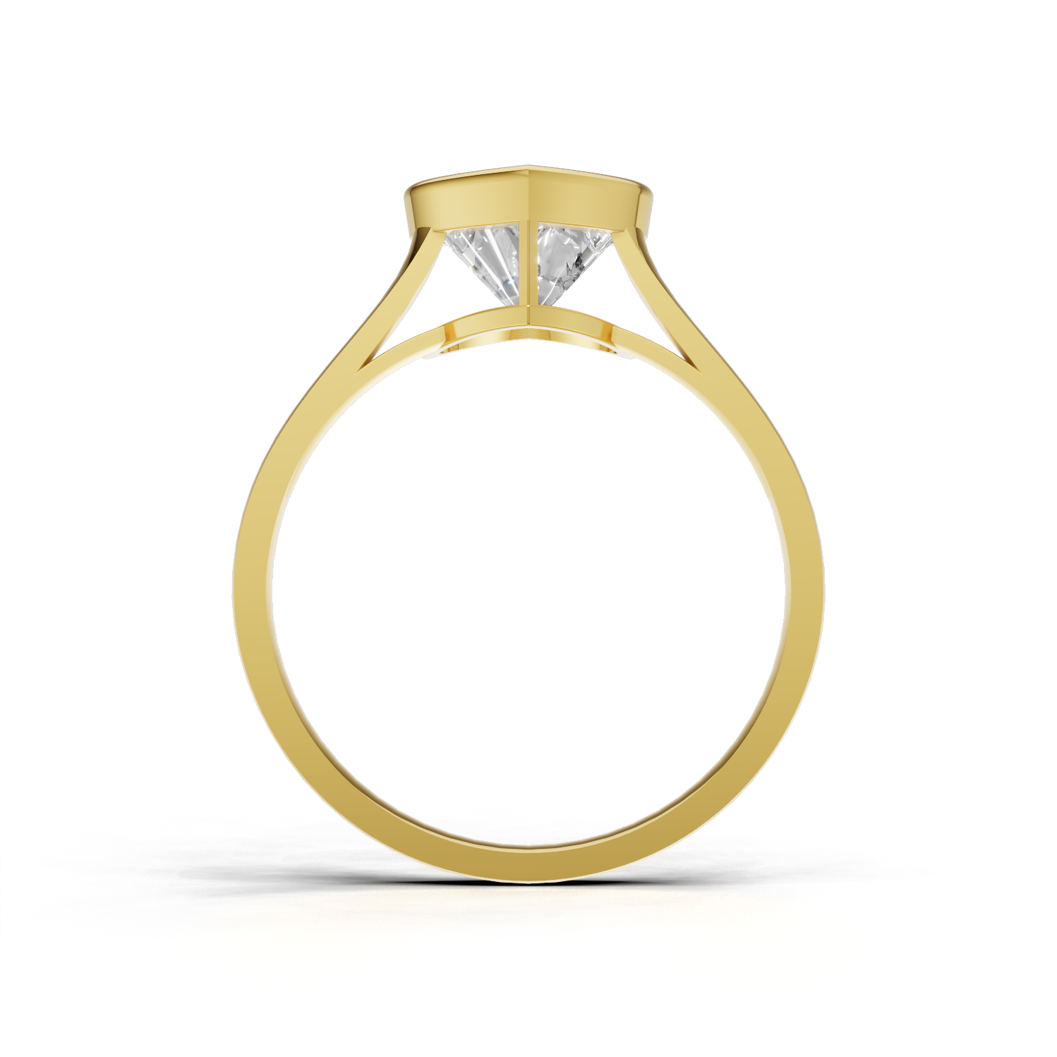 Ring Heart Bezel 18k Yellow Gold 1ct
