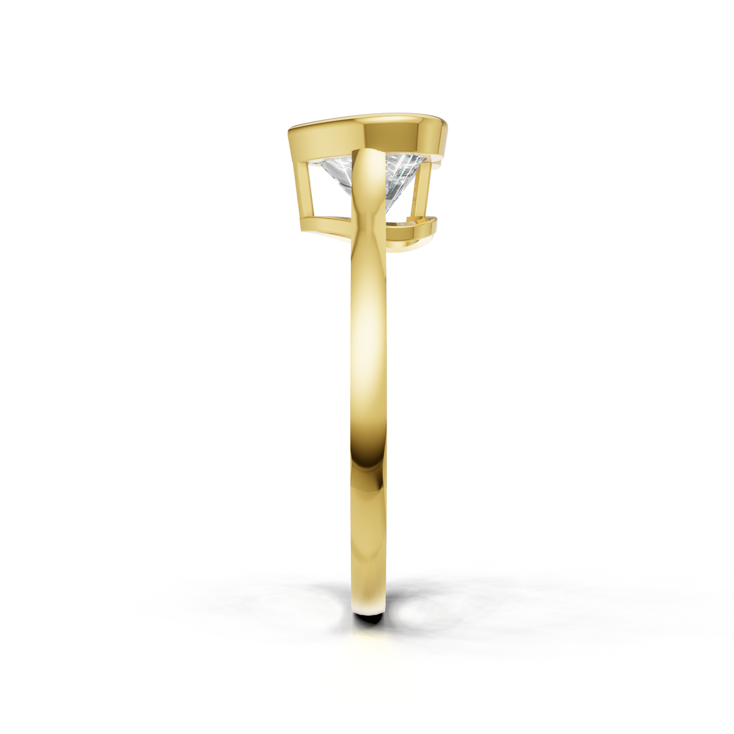 Ring Heart Bezel 18k Yellow Gold 1ct