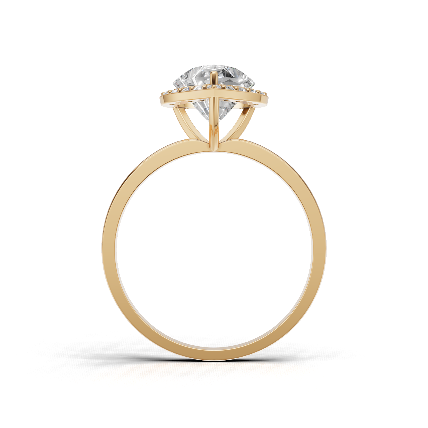Ring Heart Halo 18k Yellow Gold 1ct