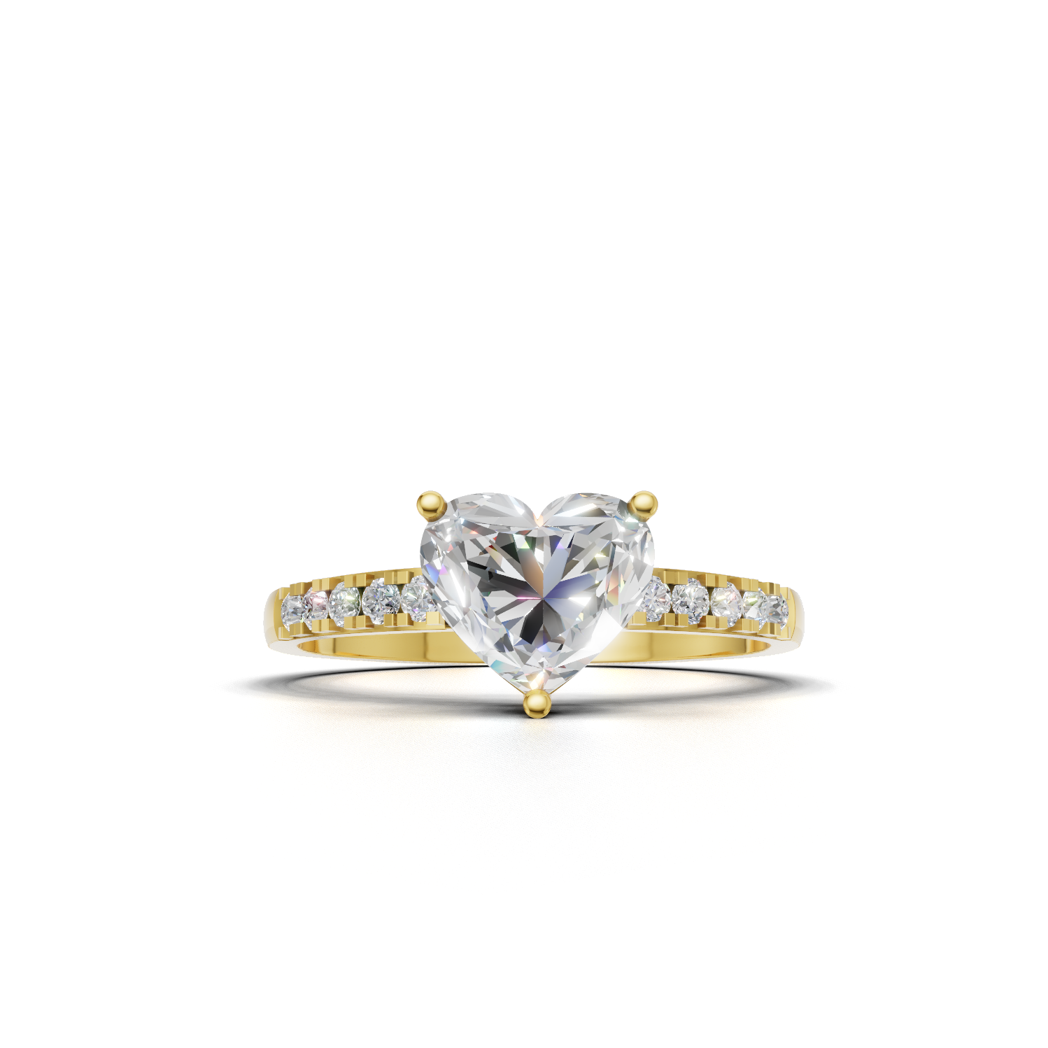 Ring Heart Side Dia 18k Yellow Gold 1ct