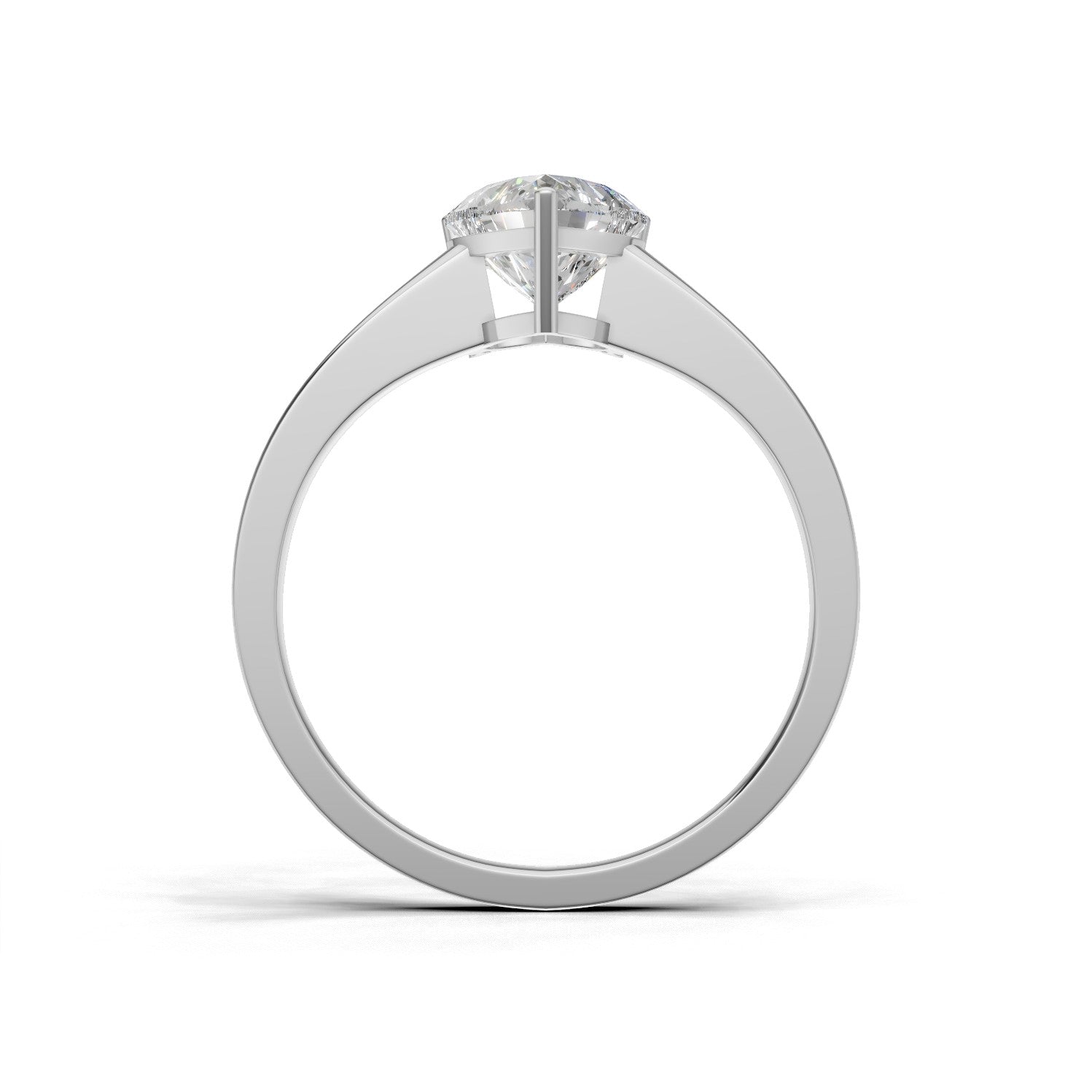Ring Heart Solitaire 18k White Gold 1ct