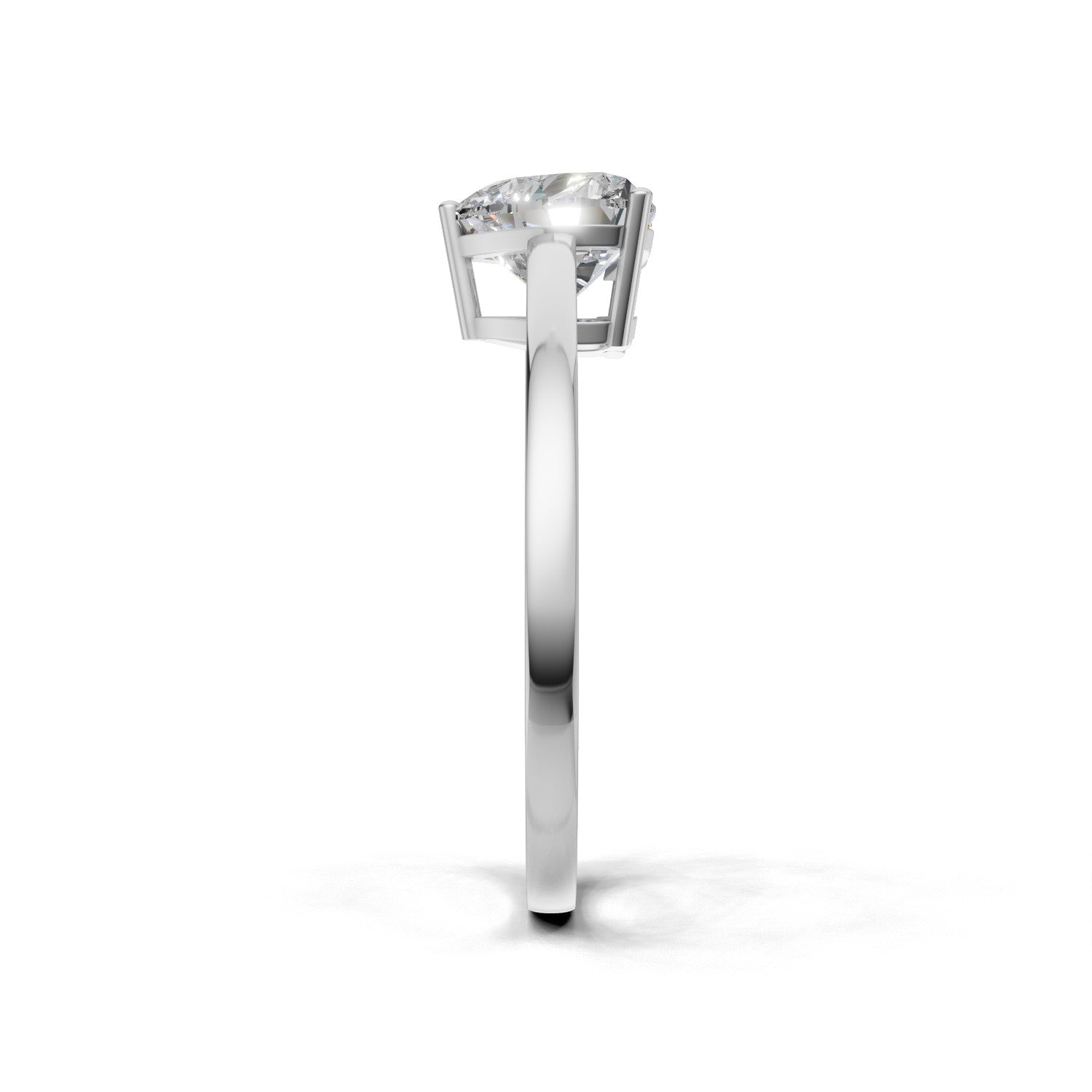 Ring Heart Solitaire 18k White Gold 1ct