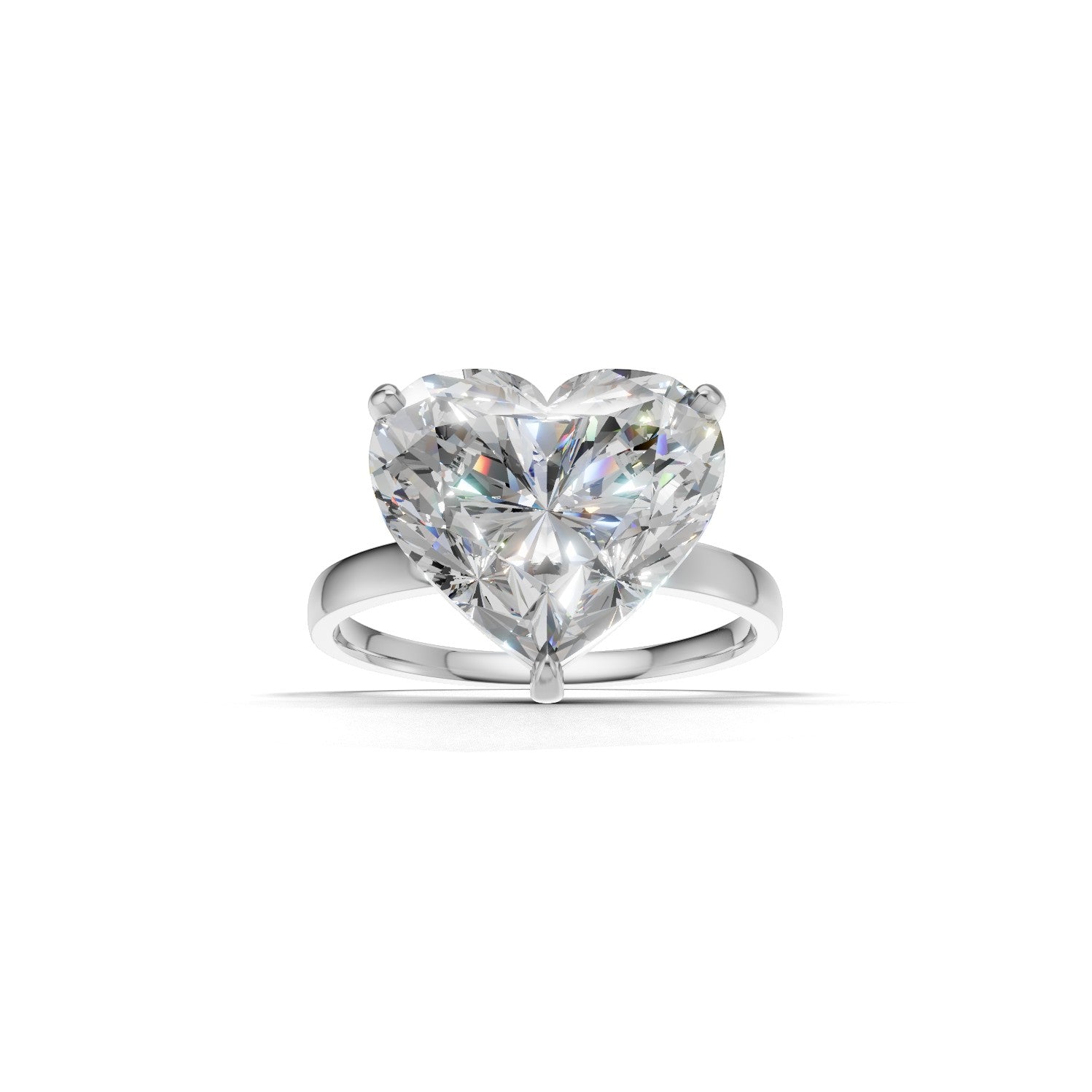 Ring Heart Solitaire 18k White Gold 5ct