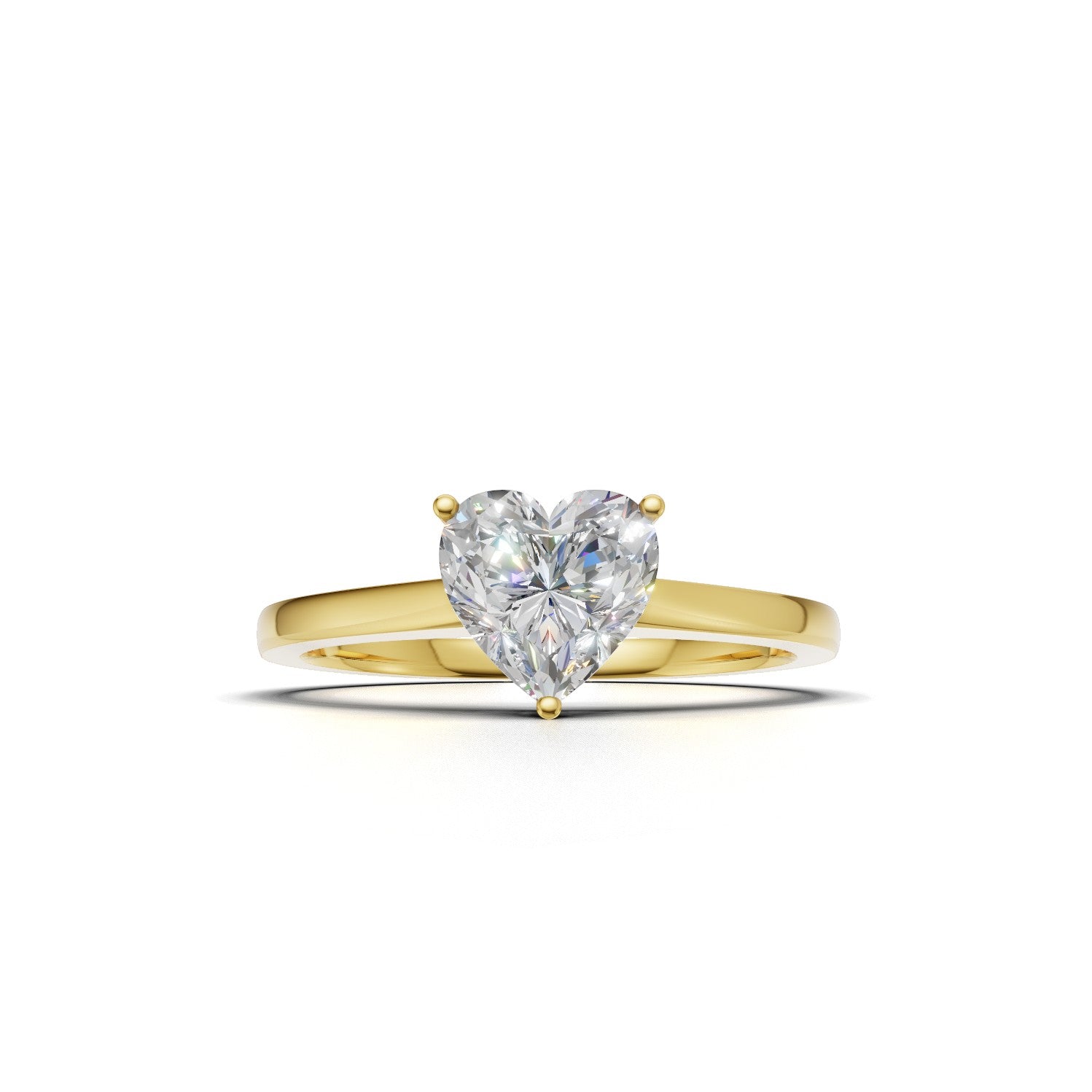 Ring Heart Solitaire 18k Yellow Gold 1ct