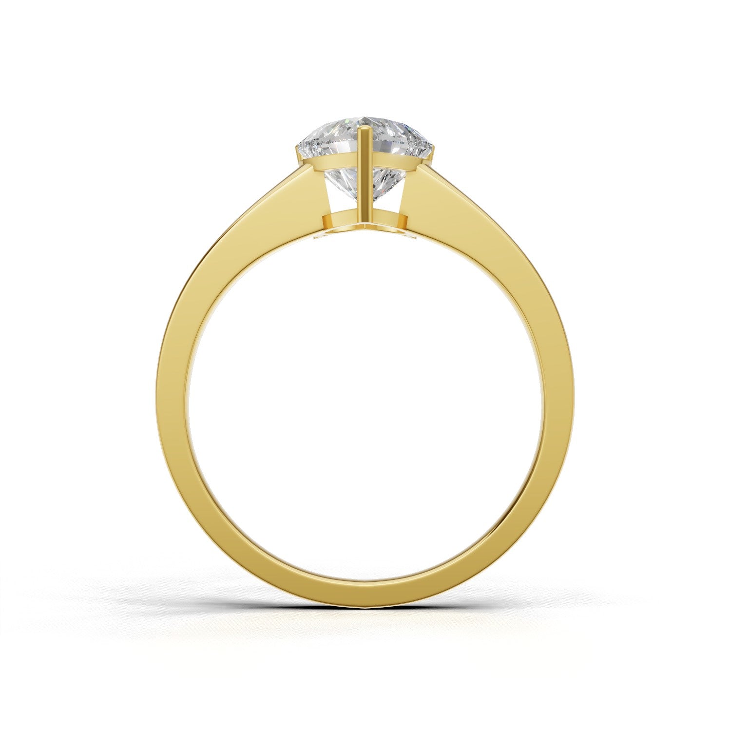 Ring Heart Solitaire 18k Yellow Gold 1ct