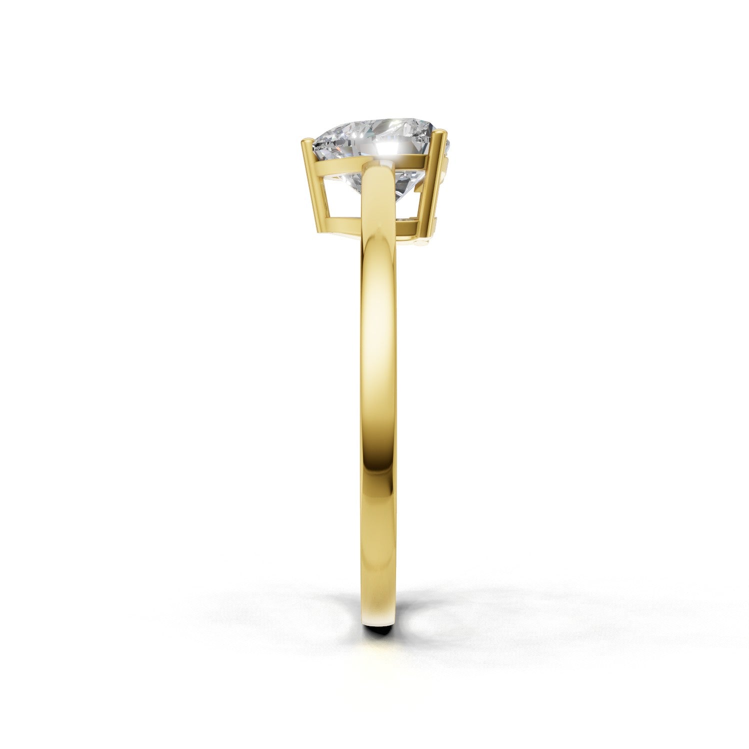 Ring Heart Solitaire 18k Yellow Gold 1ct