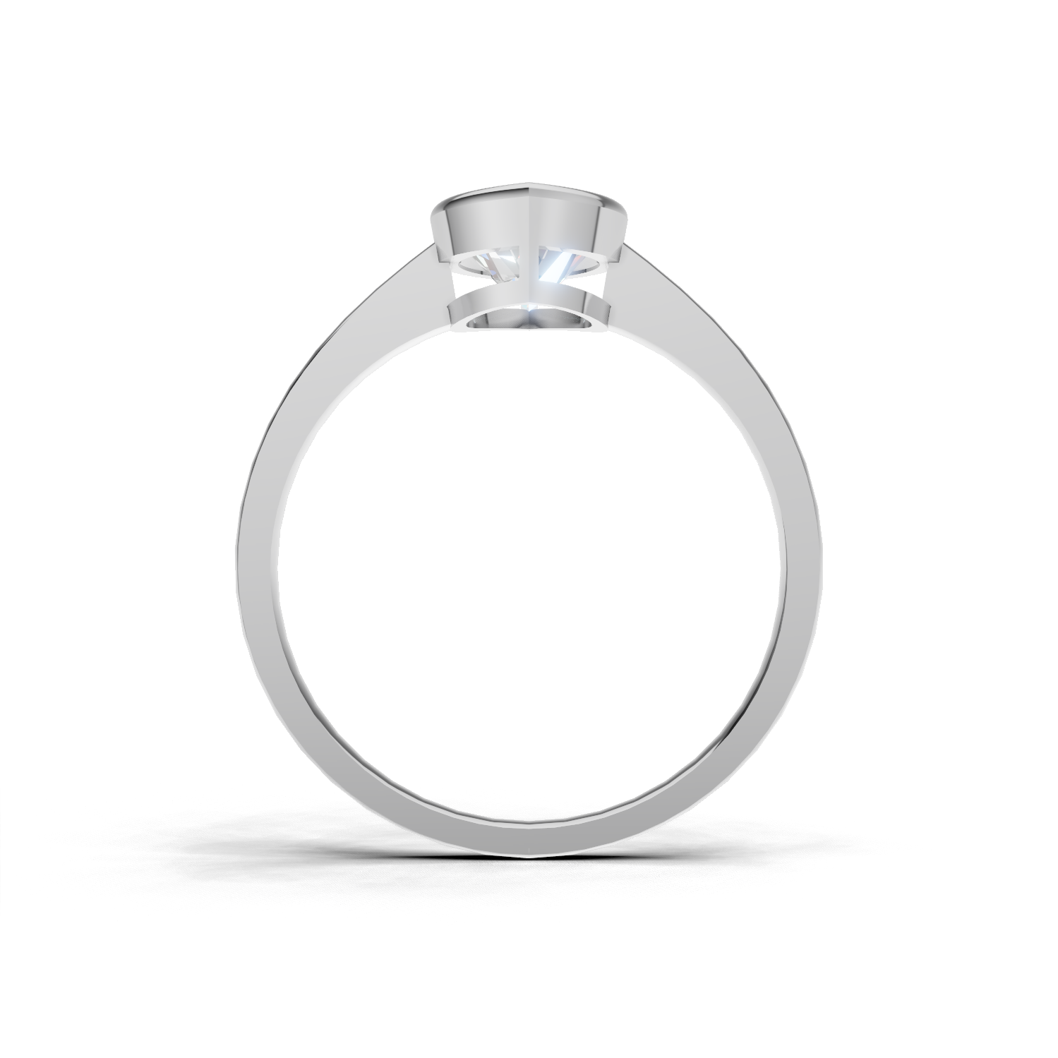 Ring Marquise Bezel 18k White Gold 1ct