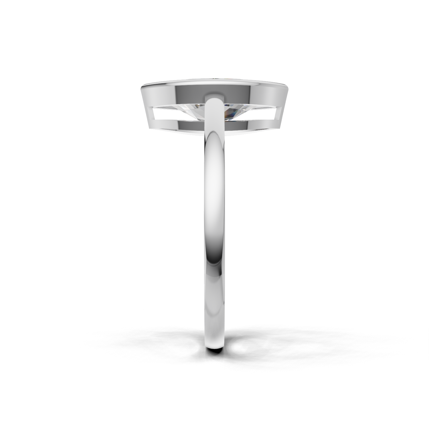Ring Marquise Bezel 18k White Gold 1ct