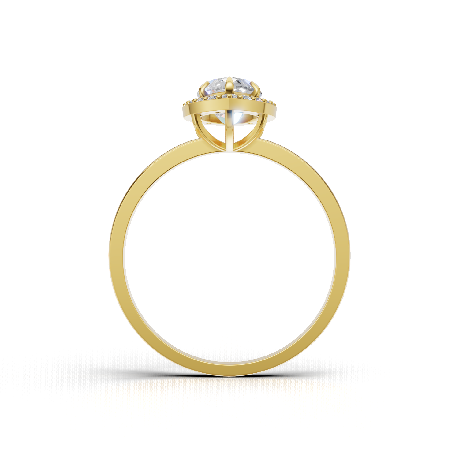 Ring Marquise Halo 18k Yellow Gold 1ct