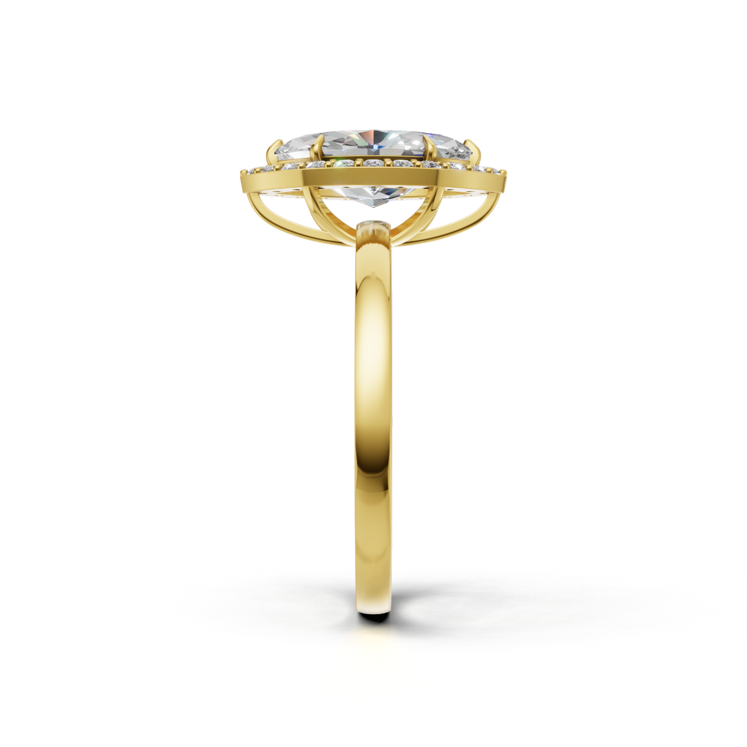Ring Marquise Halo 18k Yellow Gold 1ct