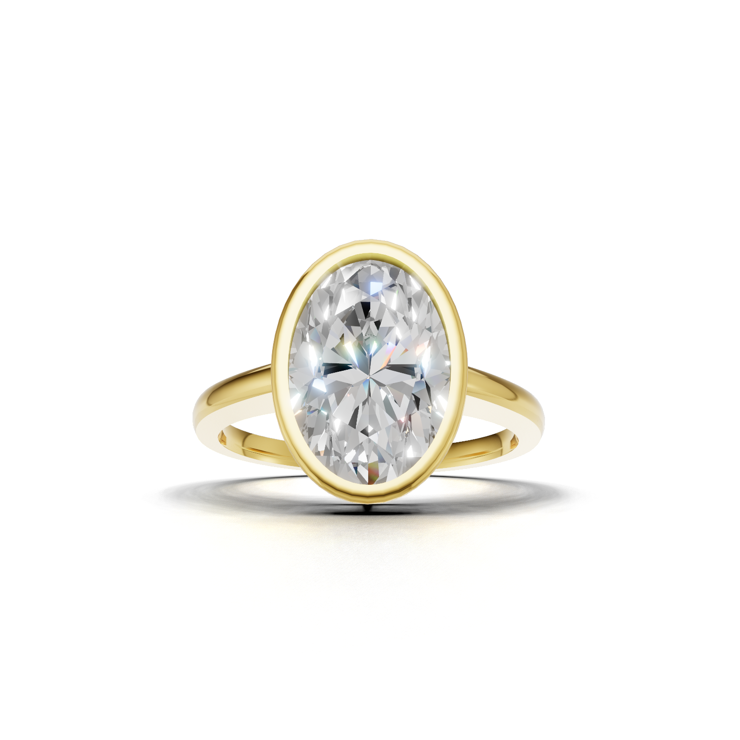 Ring Oval Bezel 18k Yellow Gold 1ct