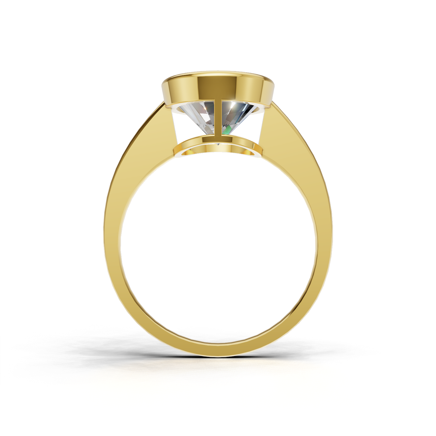 Ring Oval Bezel 18k Yellow Gold 1ct