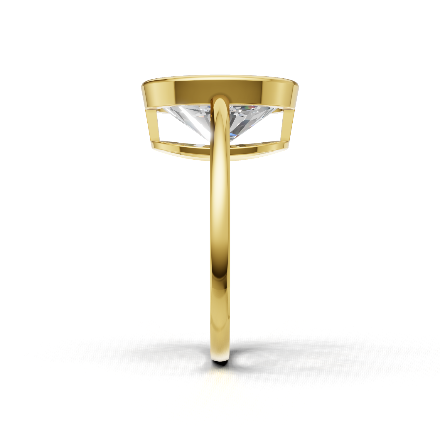 Ring Oval Bezel 18k Yellow Gold 1ct