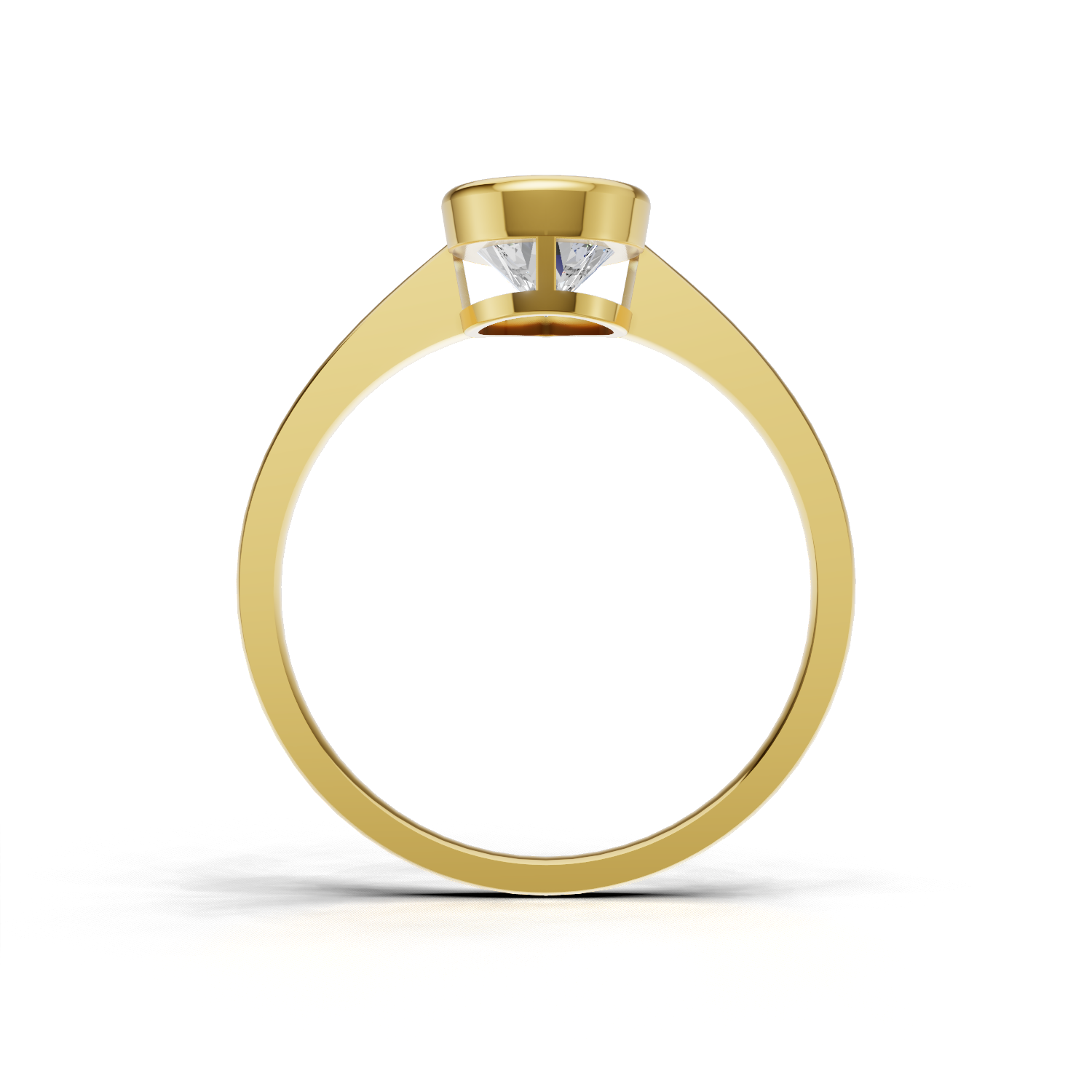 Ring Pear Bezel 18k Yellow Gold 1ct