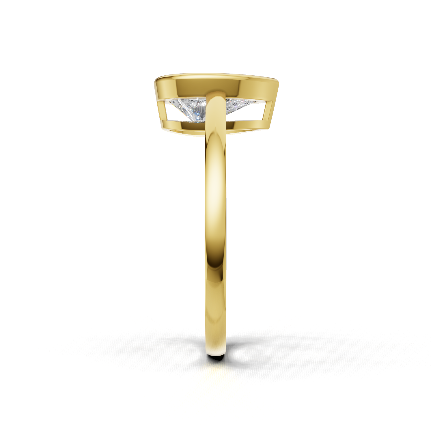 Ring Pear Bezel 18k Yellow Gold 1ct