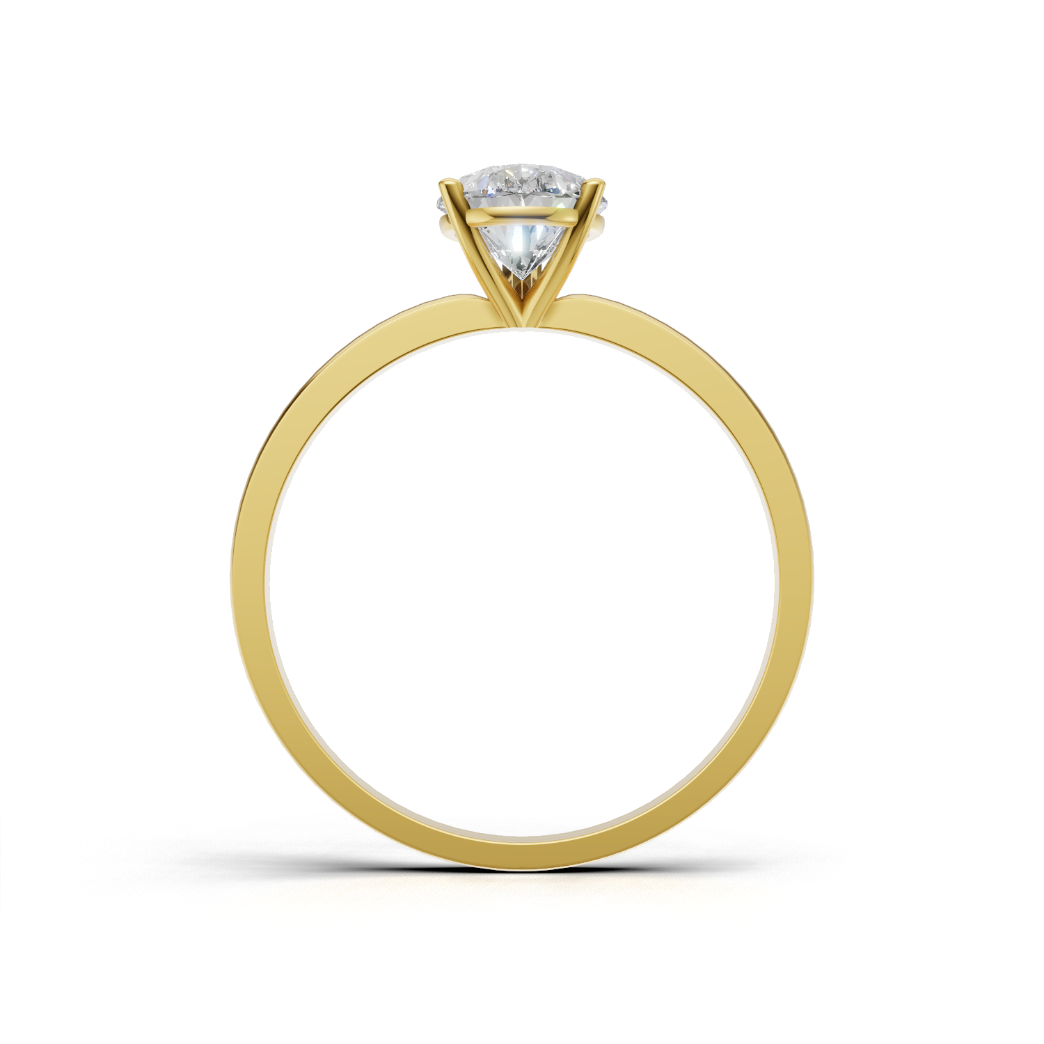 Ring Pear Solitaire 18k Yellow Gold 1ct