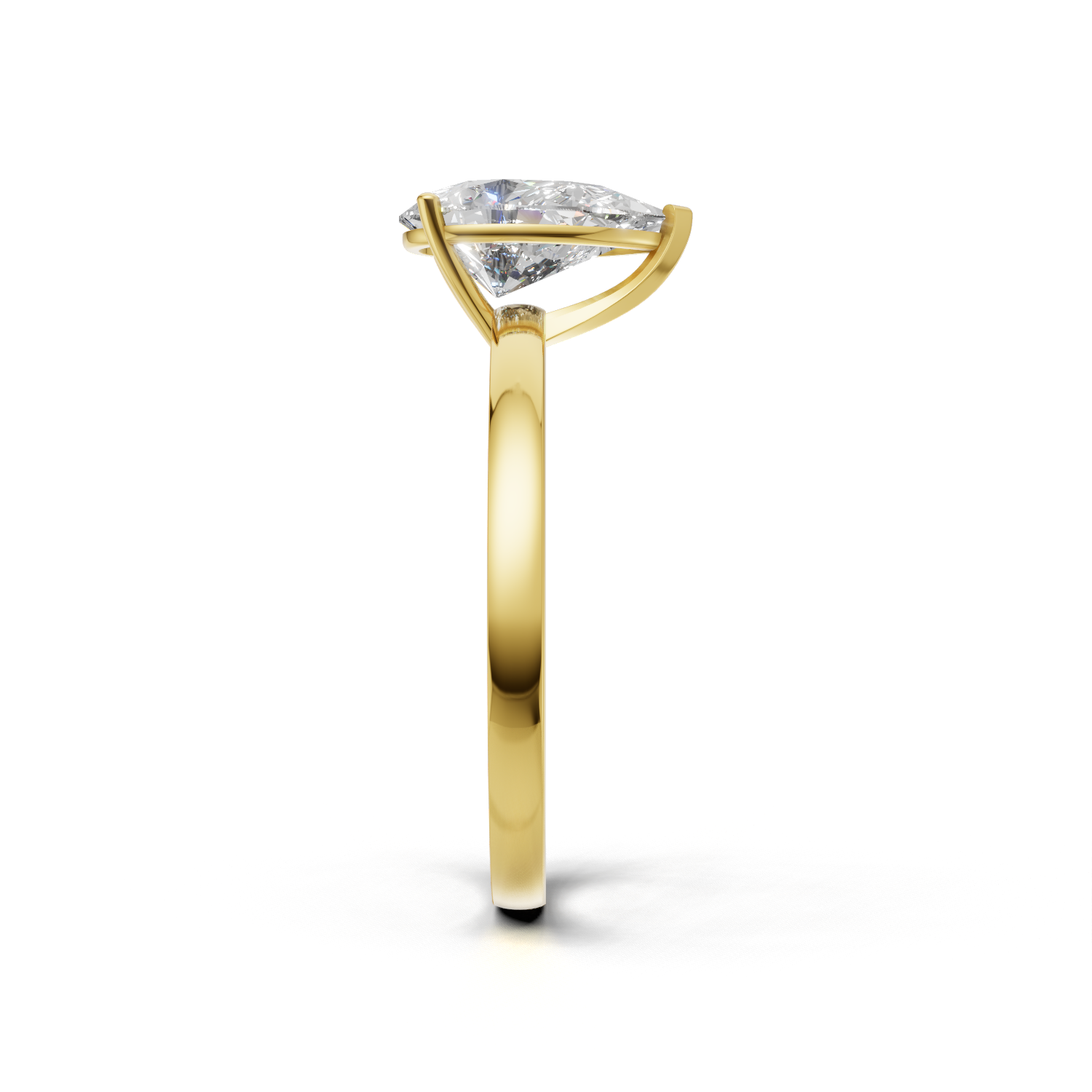 Ring Pear Solitaire 18k Yellow Gold 1ct
