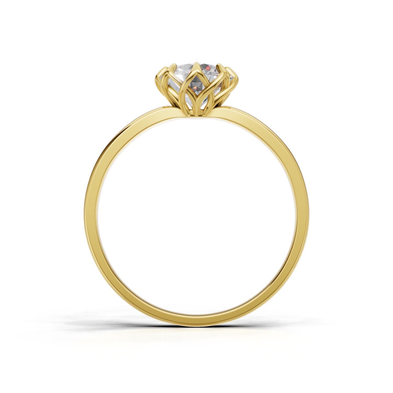 Portuguese Cut Ring Solitaire 18k Yellow Gold 1ct