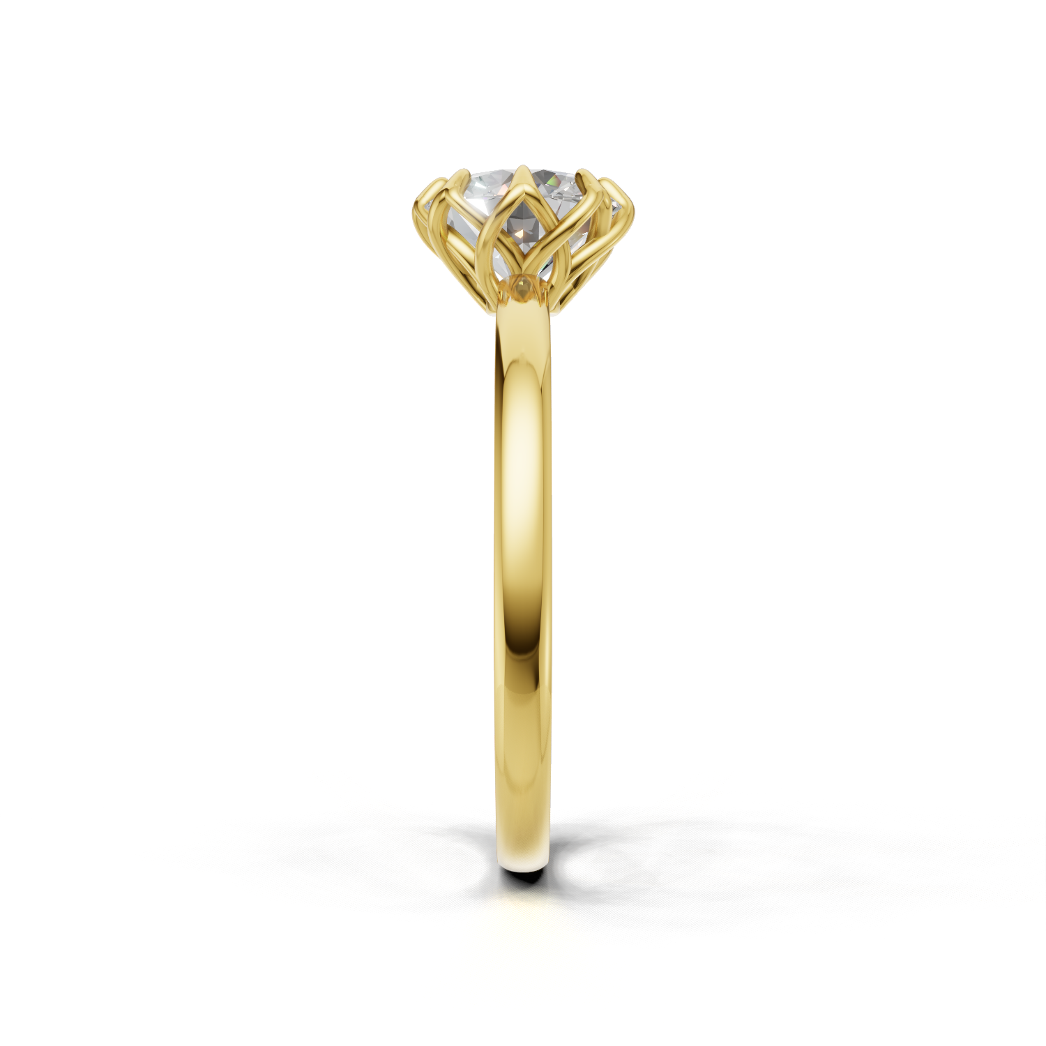 Portuguese Cut Ring Solitaire 18k Yellow Gold 1ct