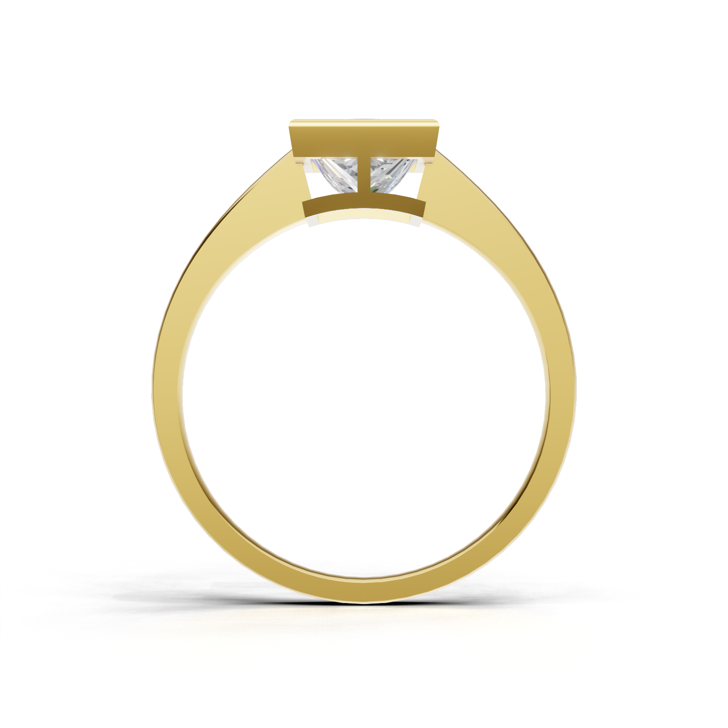 Ring Princess Bezel 18k Yellow Gold 1ct