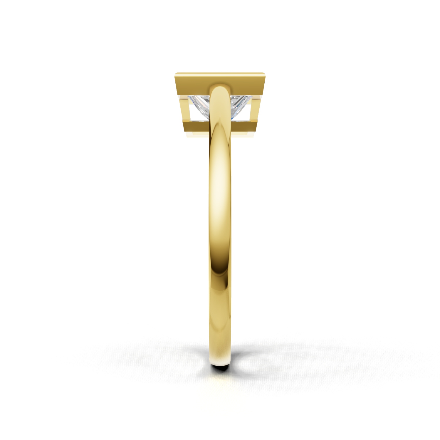 Ring Princess Bezel 18k Yellow Gold 1ct