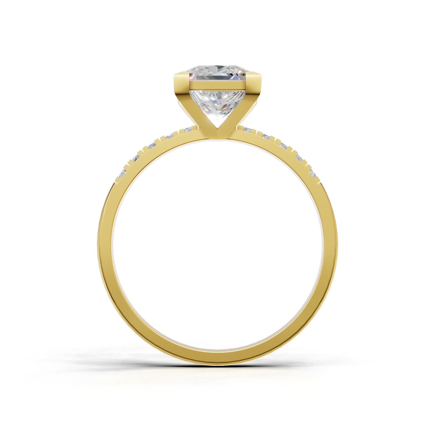 Ring Princess Side Dia 18k Yellow Gold 1ct