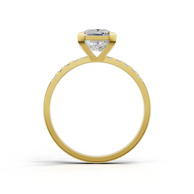 Ring Princess Side Dia 18k Yellow Gold 1ct