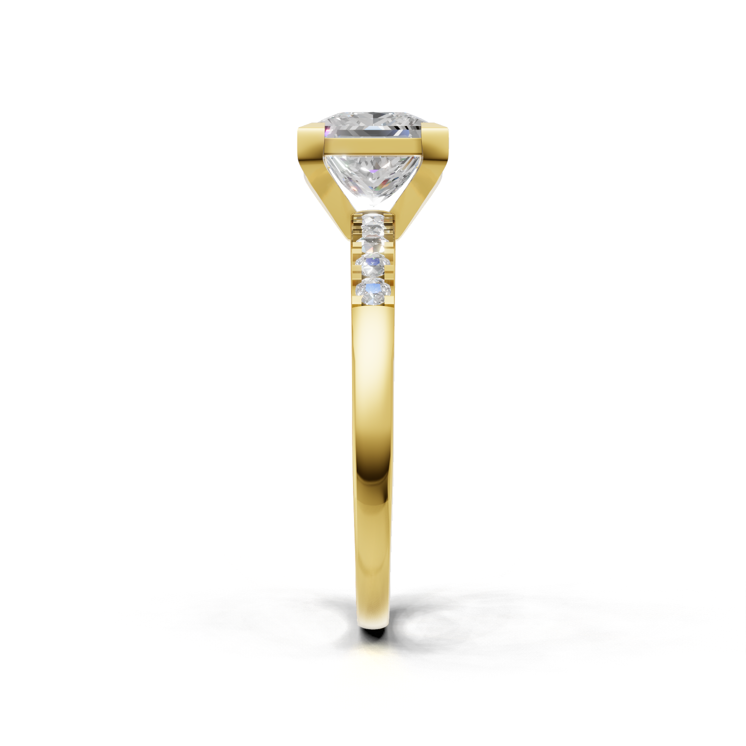 Ring Princess Side Dia 18k Yellow Gold 1ct